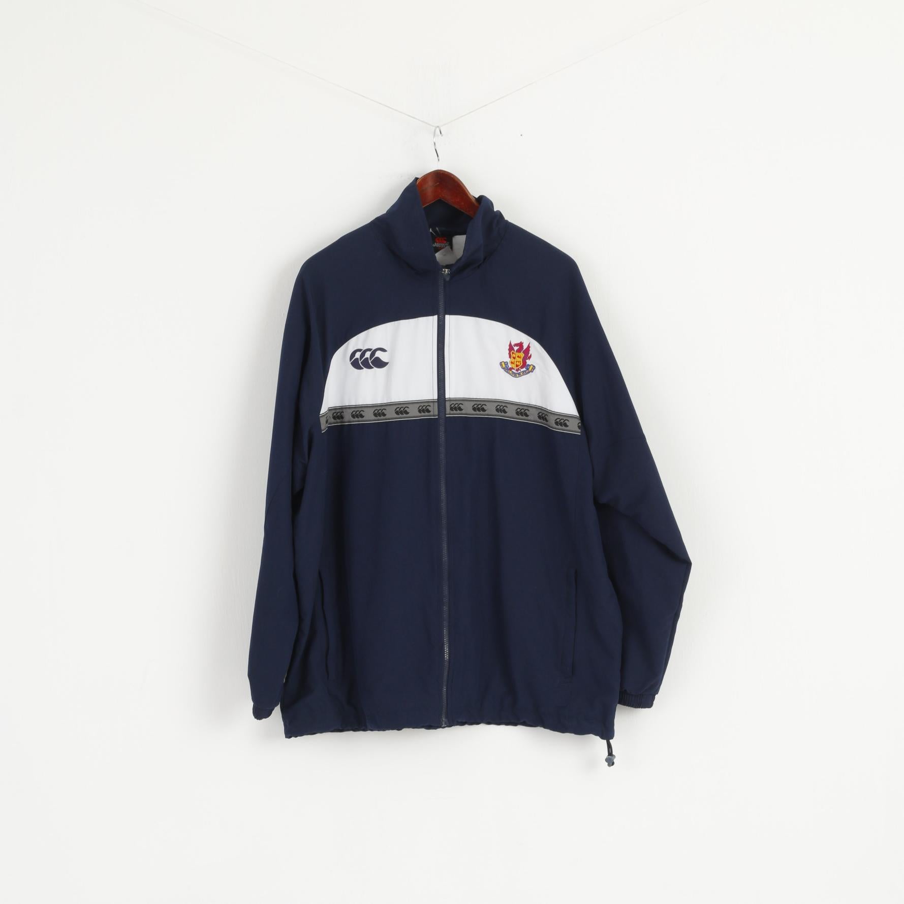 Giacca da uomo Canterbury L Navy Rugby Red Welsh Dragon Wales Top sportivo con cerniera intera