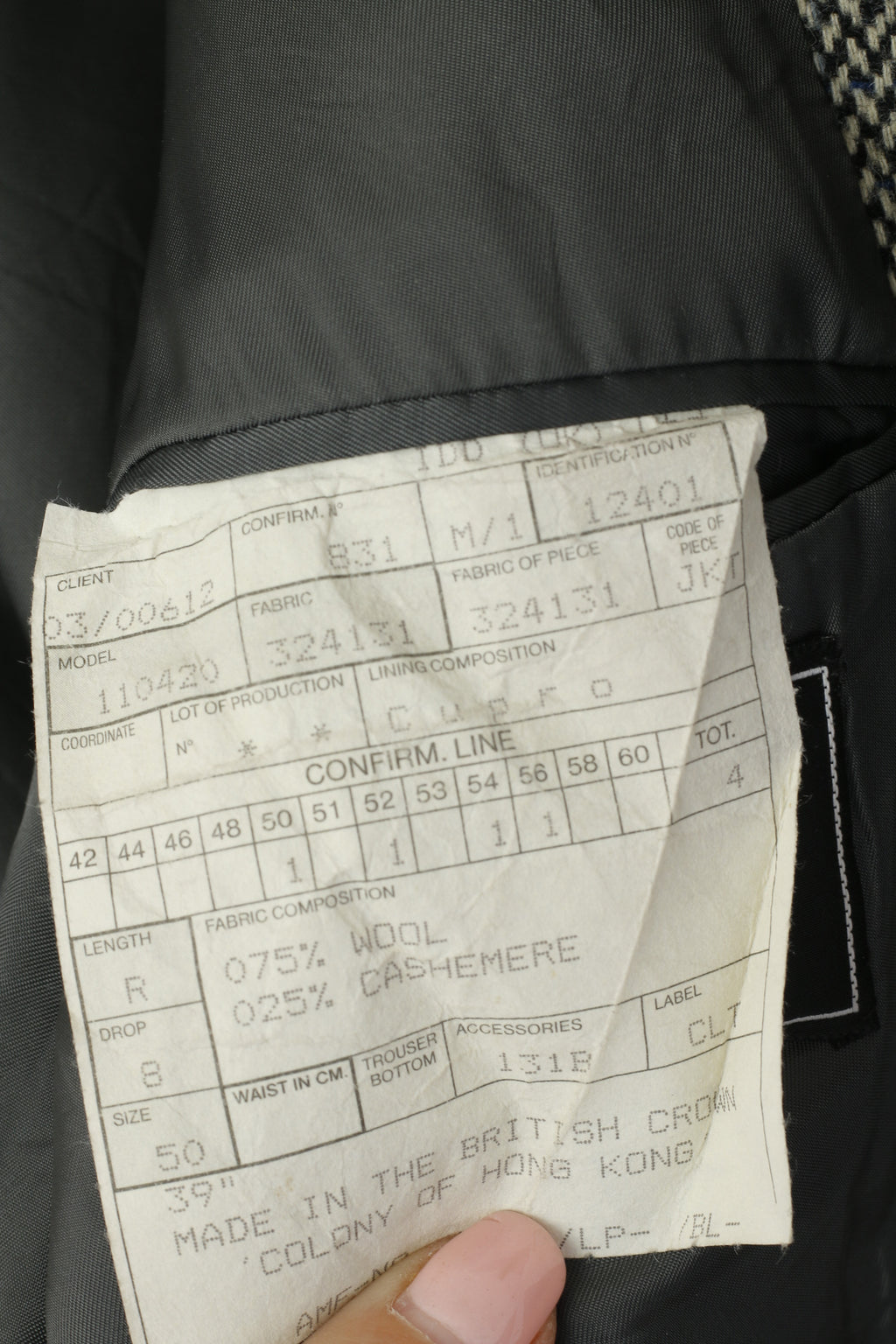 Durban Hommes 50 40 Blazer Gris Vintage Laine Cachemire Mélange Veste Simple Boutonnage