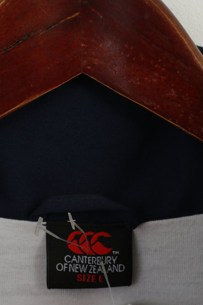 Canterbury Men L Jacket Navy Rugby Red Welsh Dragon Wales Haut de vêtements de sport à fermeture éclair complète