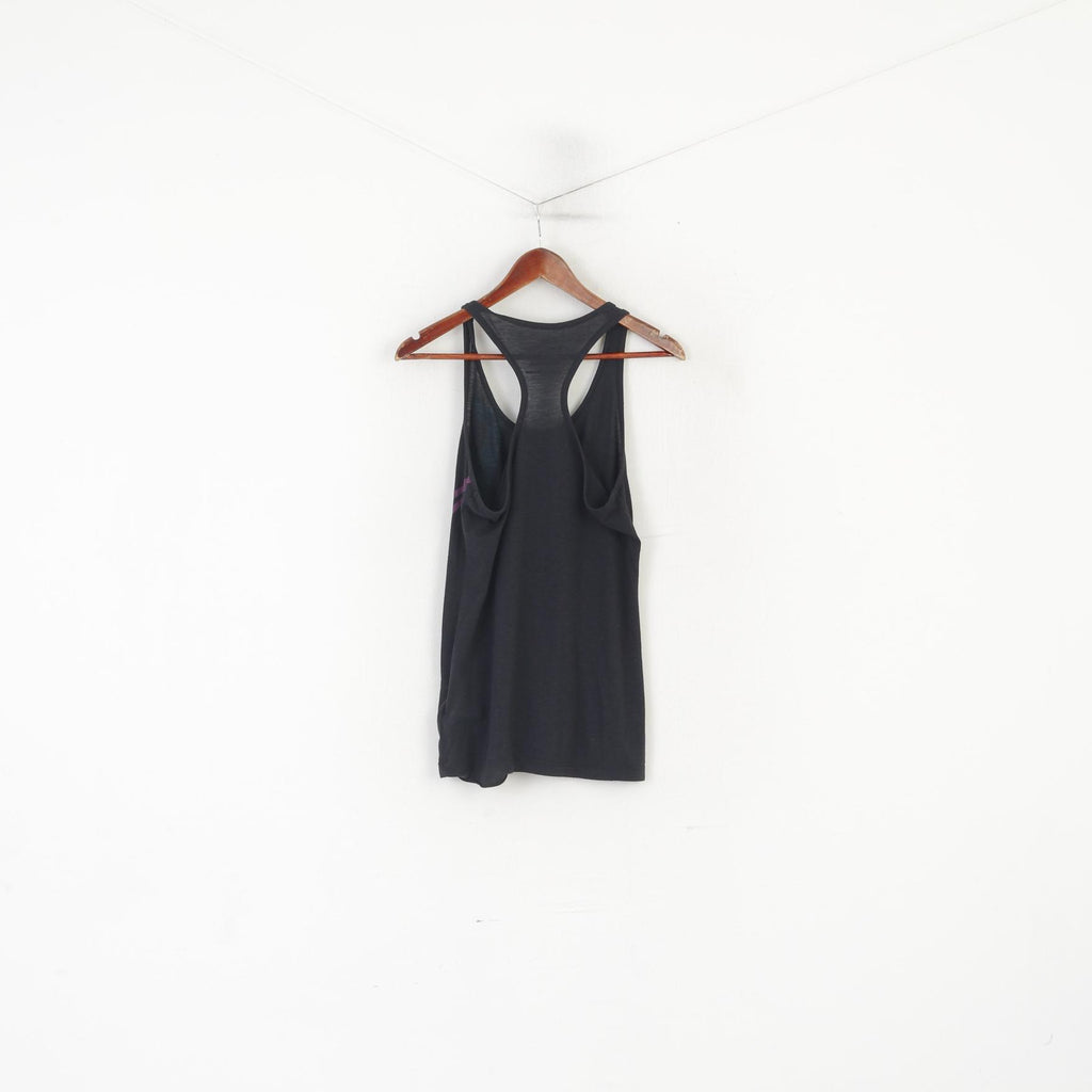 Nike Sportswear Women M Shirt Black Cotton Slim Fit Training Tank Top