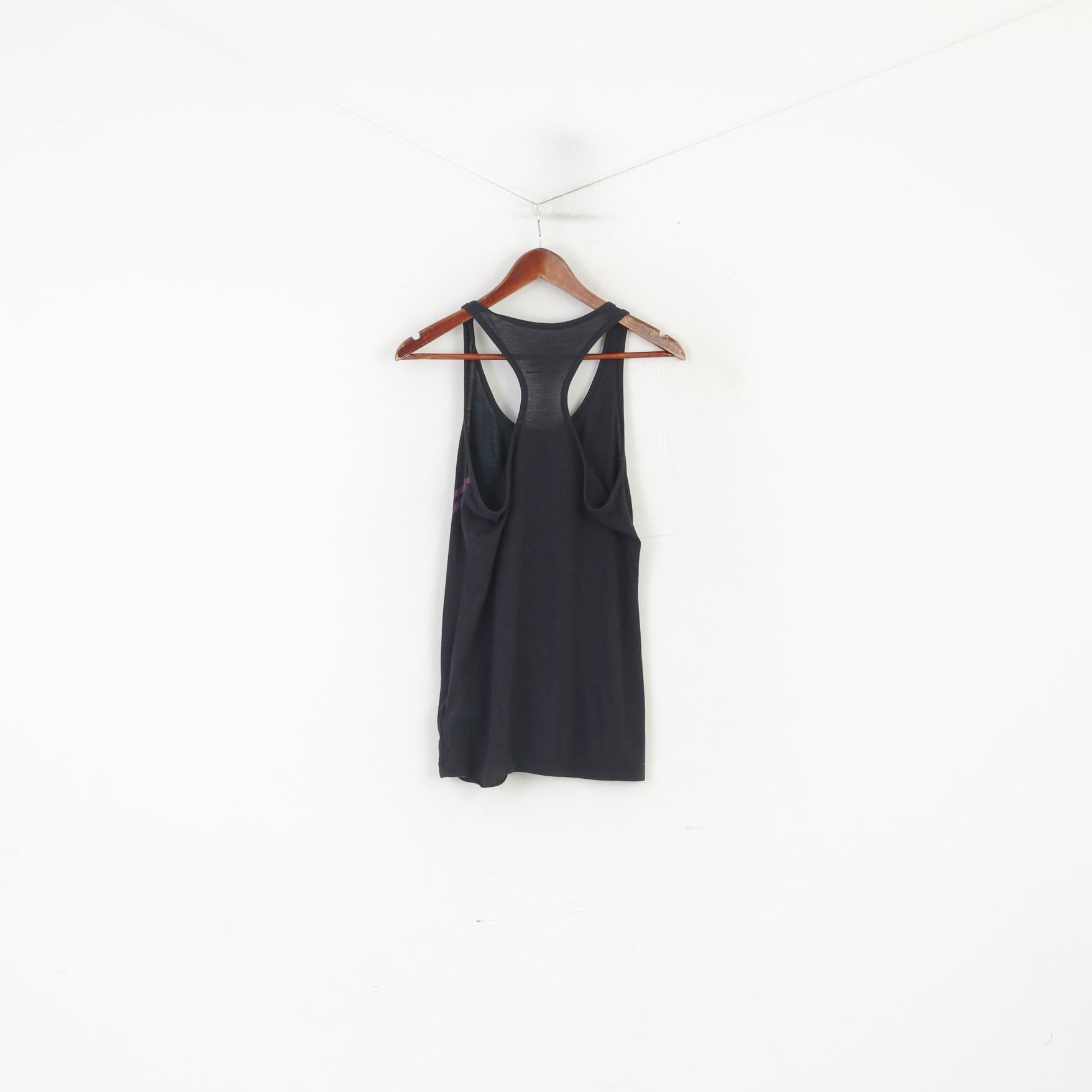 Nike Sportswear Women M Shirt Black Cotton Slim Fit Training Tank Top