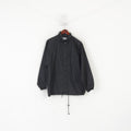 Giacca da uomo Jingham in nylon nero impermeabile con cerniera completa e parte superiore leggera