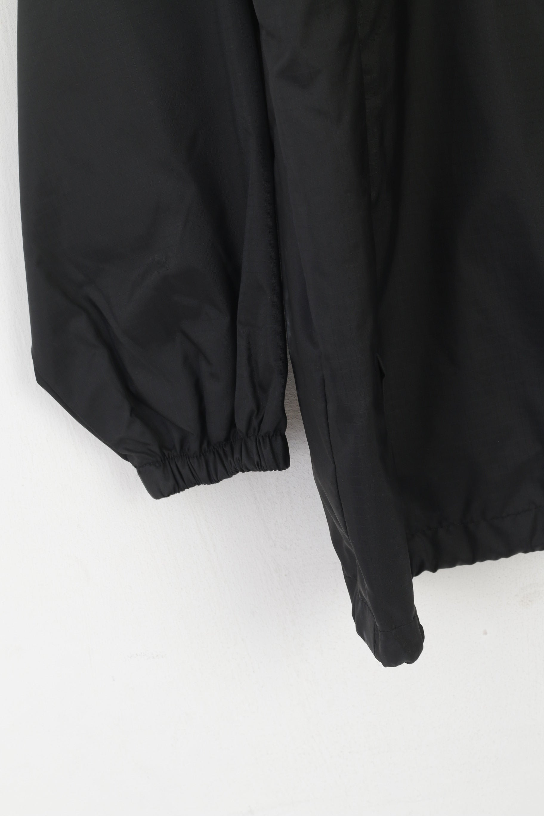 Giacca da uomo Jingham in nylon nero impermeabile con cerniera completa e parte superiore leggera