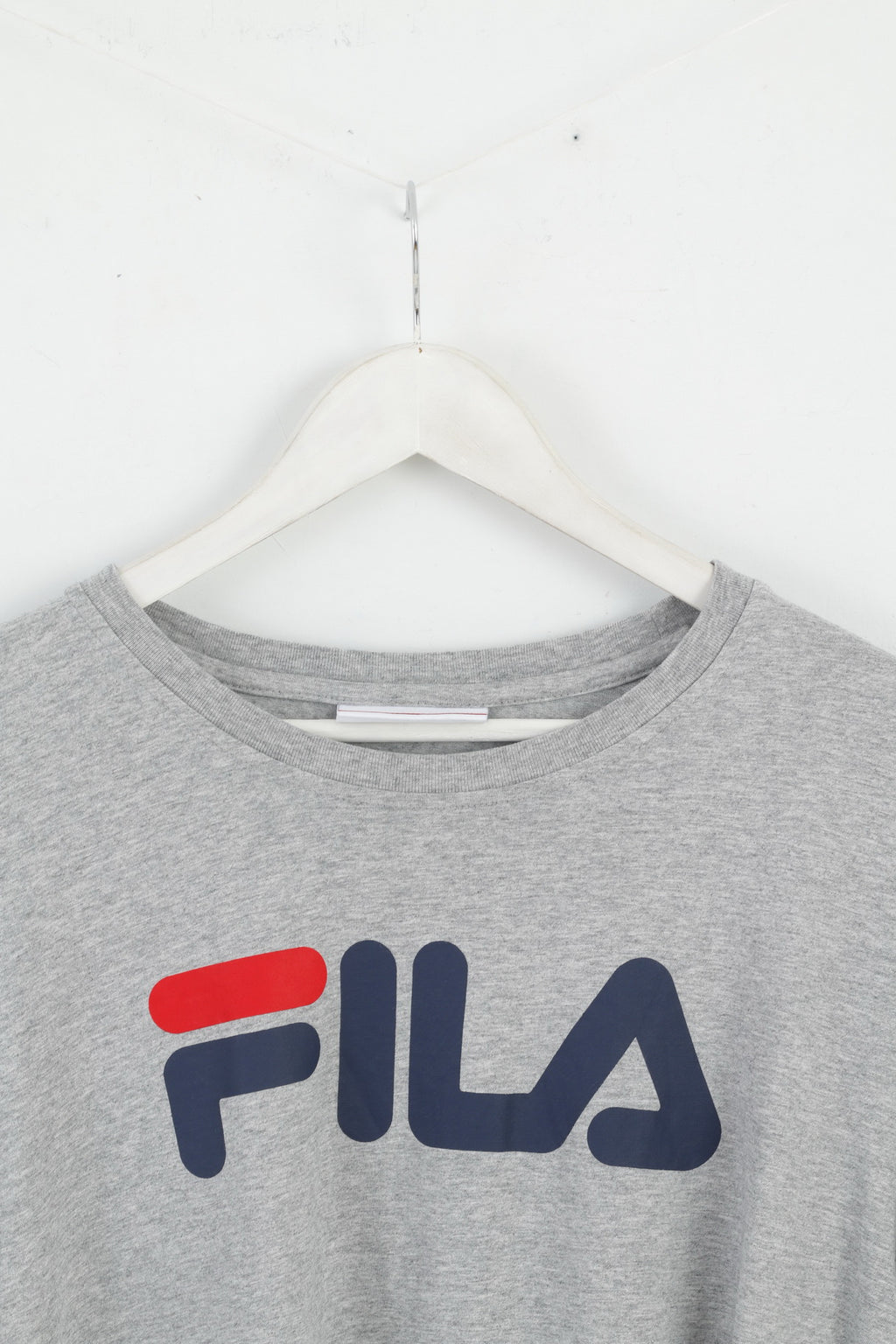 FILA Mens XXL T- Shirt Grey Cotton Classic Big Logo Top