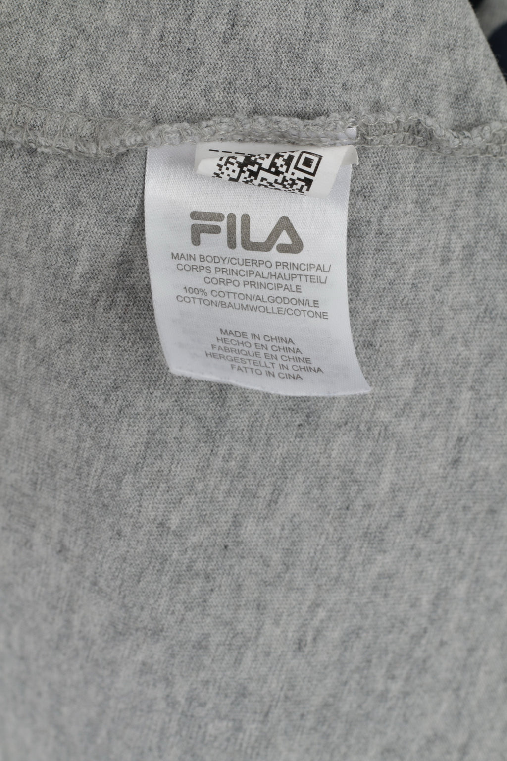 FILA Mens XXL T- Shirt Grey Cotton Classic Big Logo Top