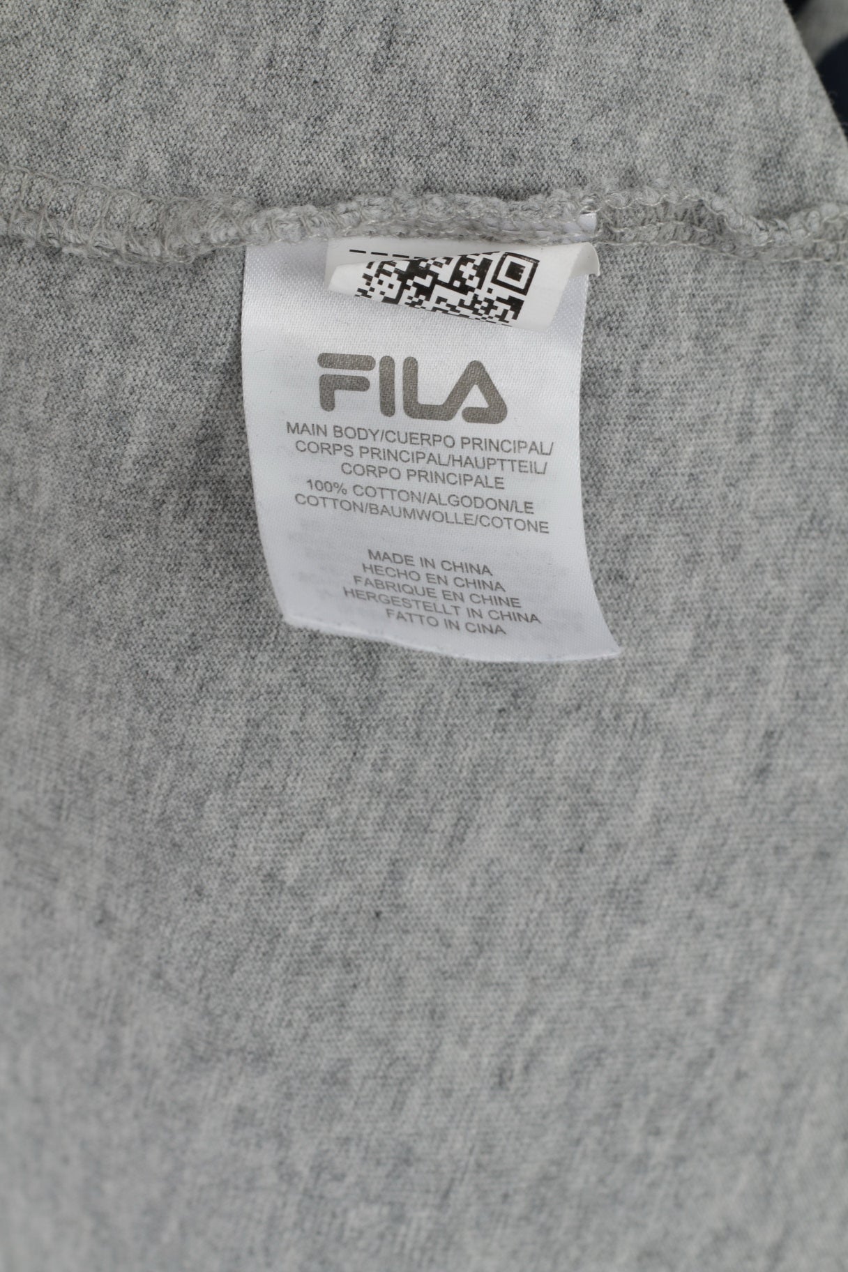 FILA Mens XXL T- Shirt Grey Cotton Classic Big Logo Top