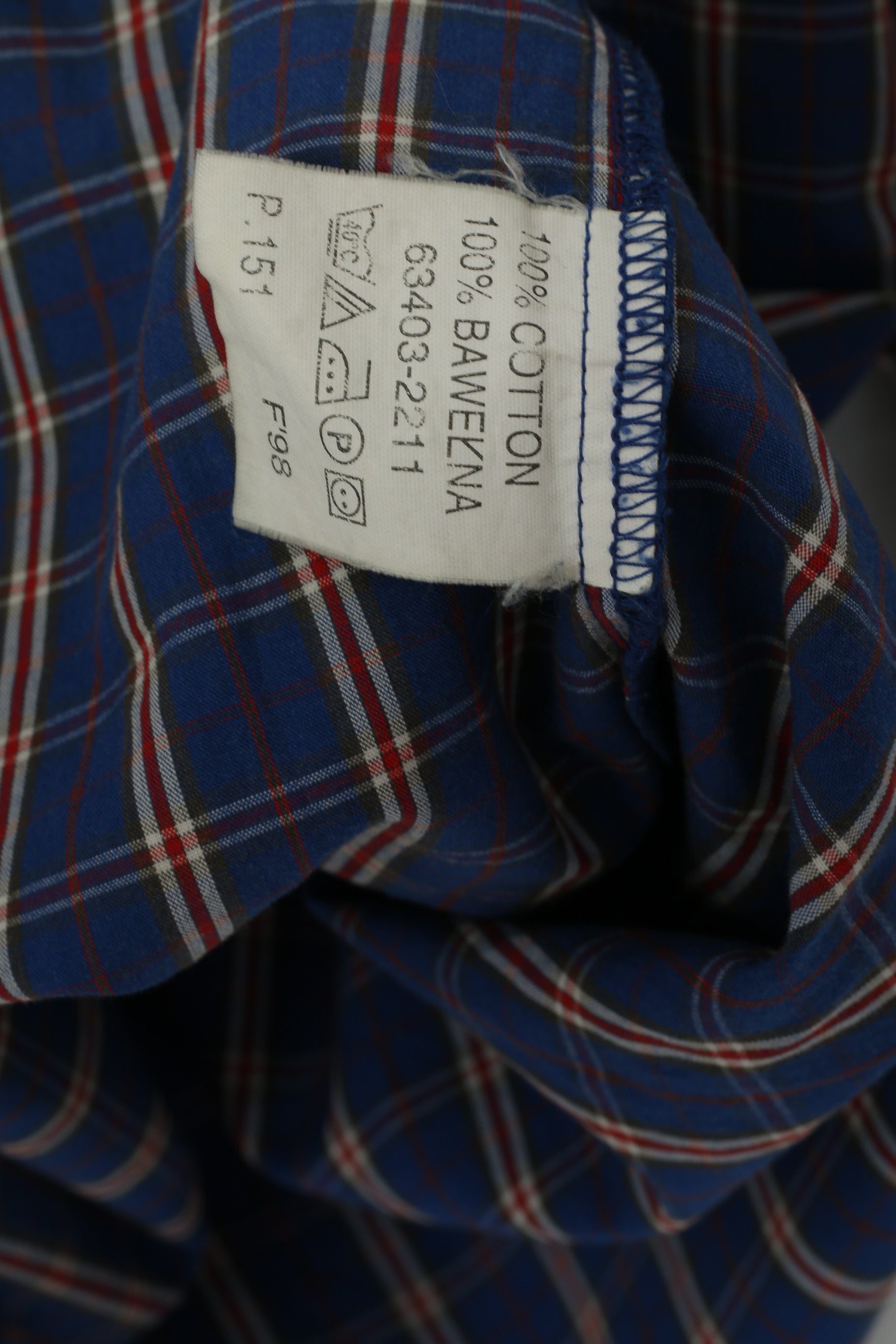 Levi's Men L Casual Shirt Blue Checkered 100% Cotton Pocket Long Sleeve Top