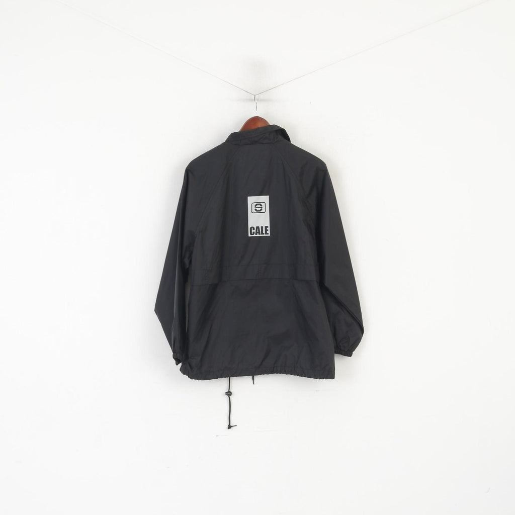 Giacca da uomo Jingham in nylon nero impermeabile con cerniera completa e parte superiore leggera