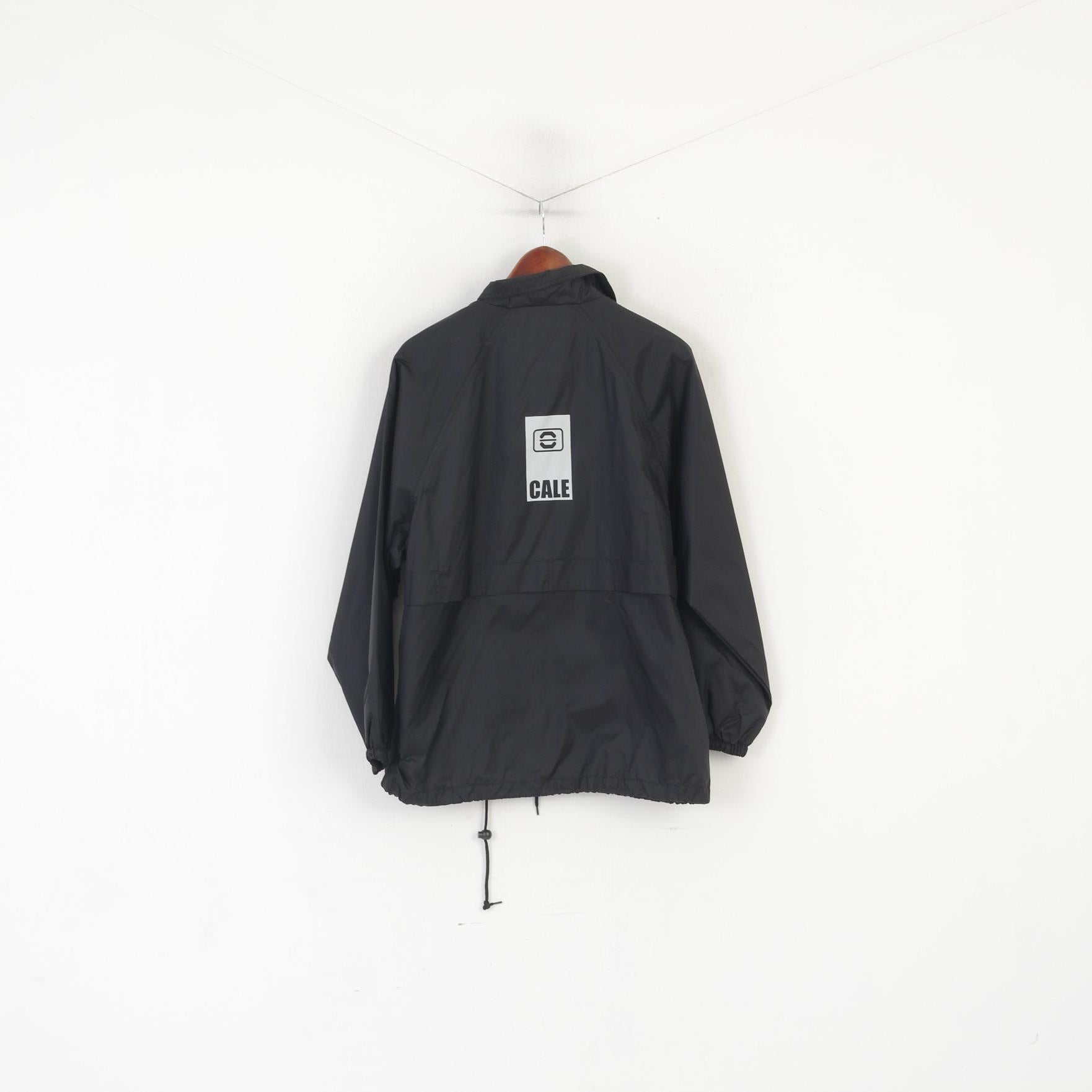 Giacca da uomo Jingham in nylon nero impermeabile con cerniera completa e parte superiore leggera
