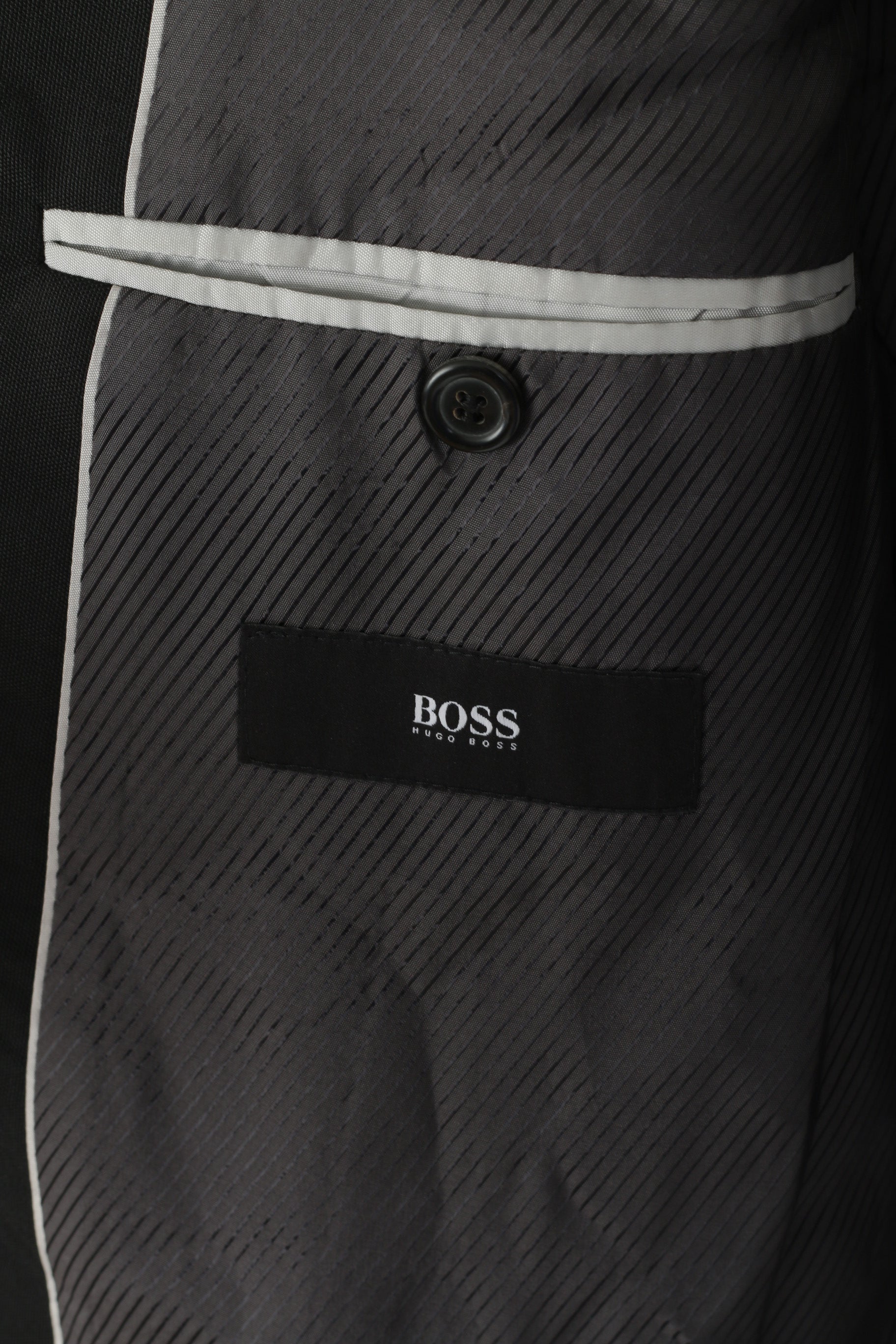 Hugo Boss Hommes 56 46 Blazer Laine Noire The James2 Veste Simple Boutonnage