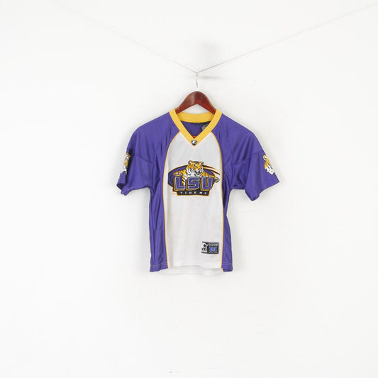 Starter Boys 8-10 Age Shirt Purple LSU Tigers Team Baseball V Neck Jersey Top