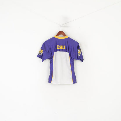 Starter Boys 8-10 Age Shirt Purple LSU Tigers Team Baseball V Neck Jersey Top