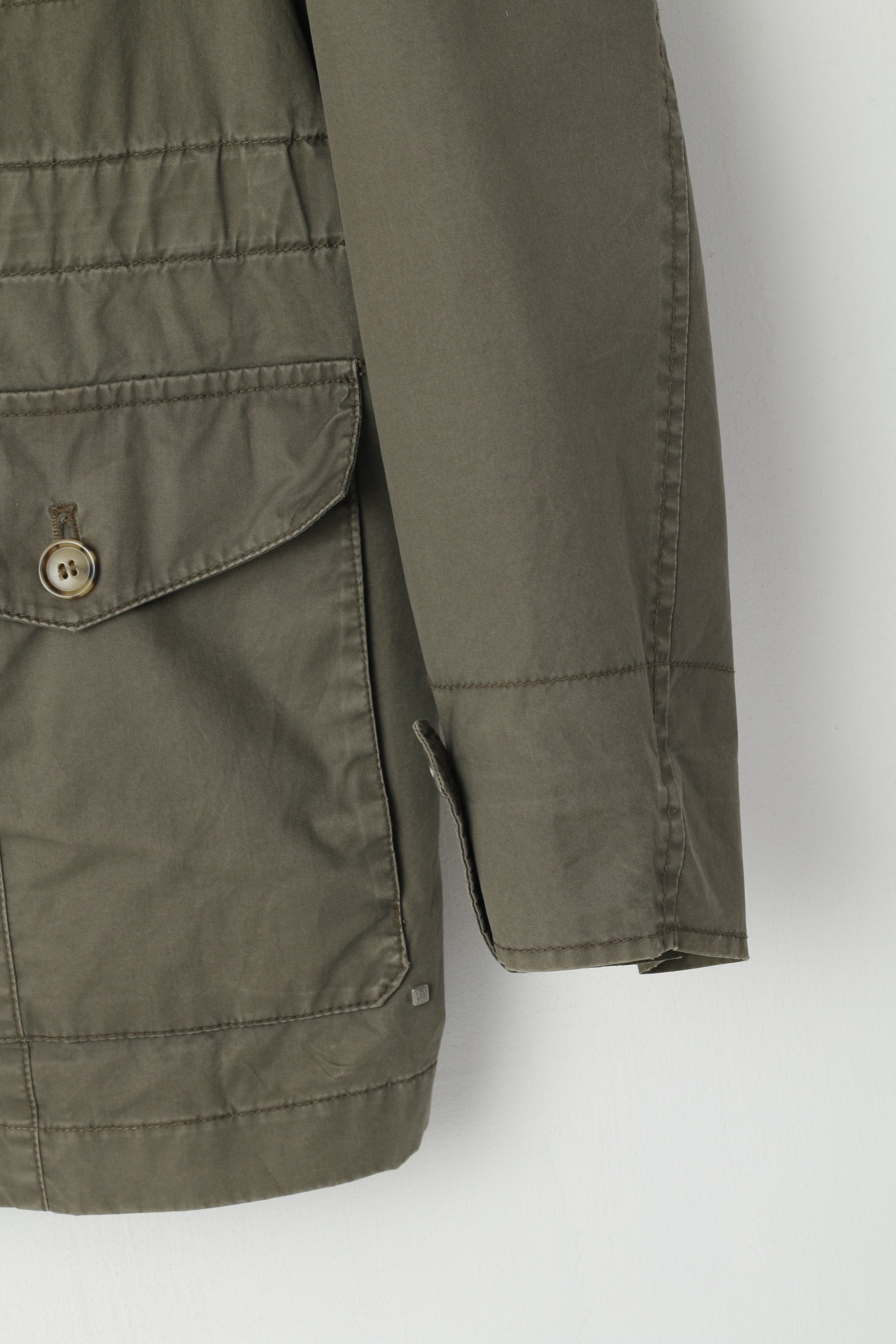 Paul R. Smith Men 26 M Jacket Oliv Green Cotton Lightweight Military Buttoned Casual Top