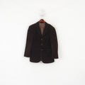 Renzo Cavalli Hommes 38 Blazer Marron Velours Côtelé Coton Vintage Veste Simple Boutonnage