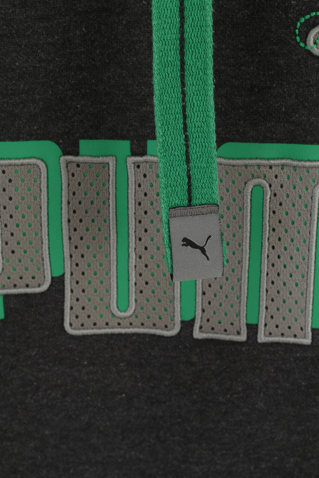 Felpa Puma da uomo L (M) grigio scuro con cappuccio in cotone sportivo con logo grande