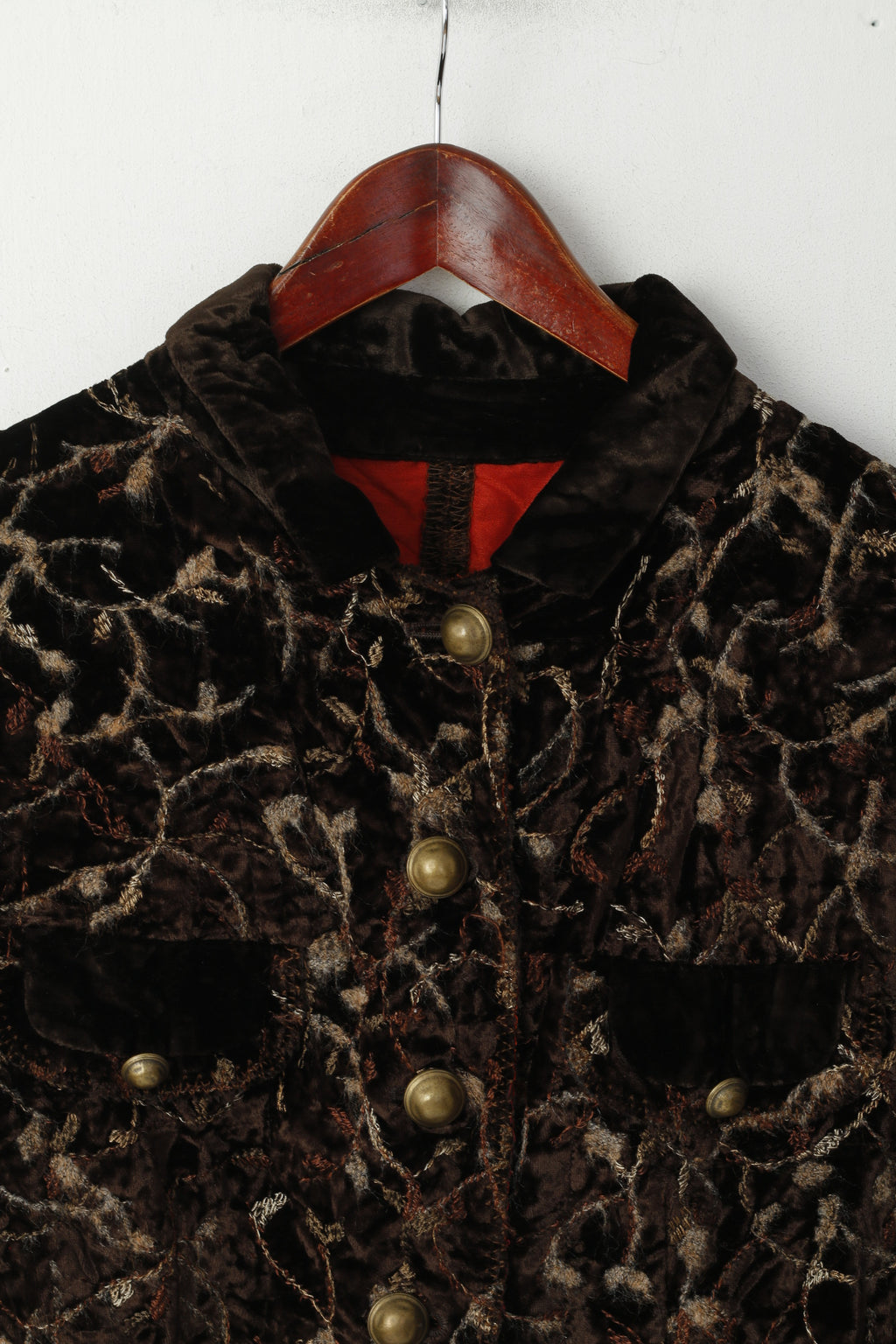 UHLE Camicia casual da donna 44 L Top a maniche lunghe in viscosa lucida vintage marrone