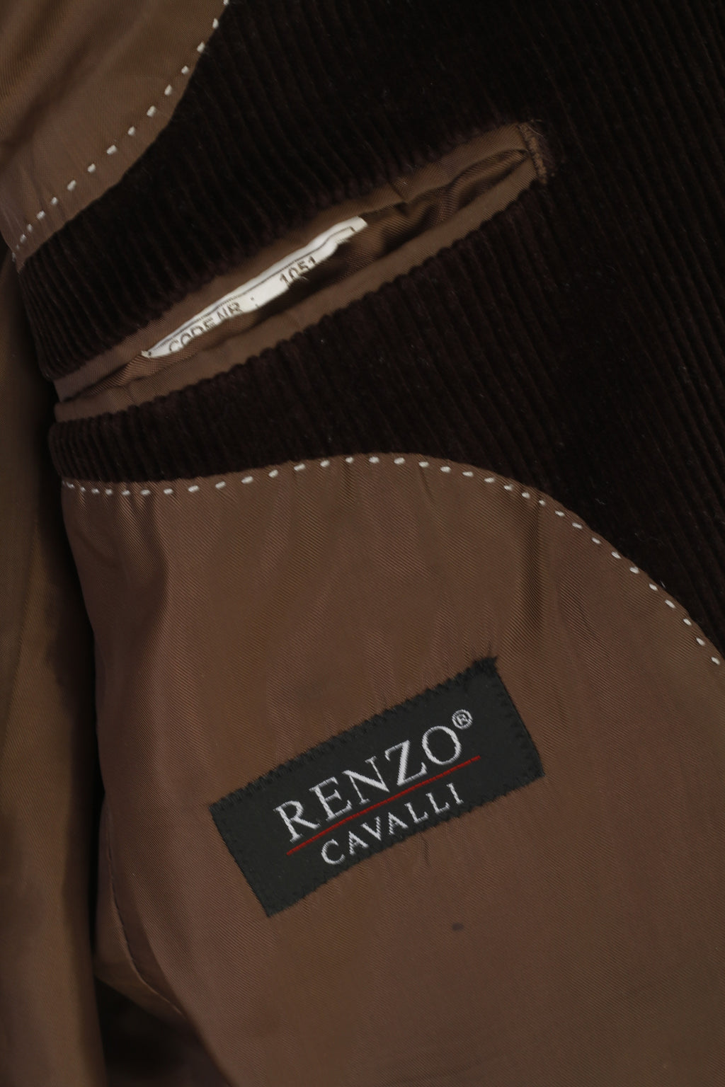 Renzo Cavalli Uomo 38 Blazer Giacca monopetto vintage in cotone di velluto a coste marrone