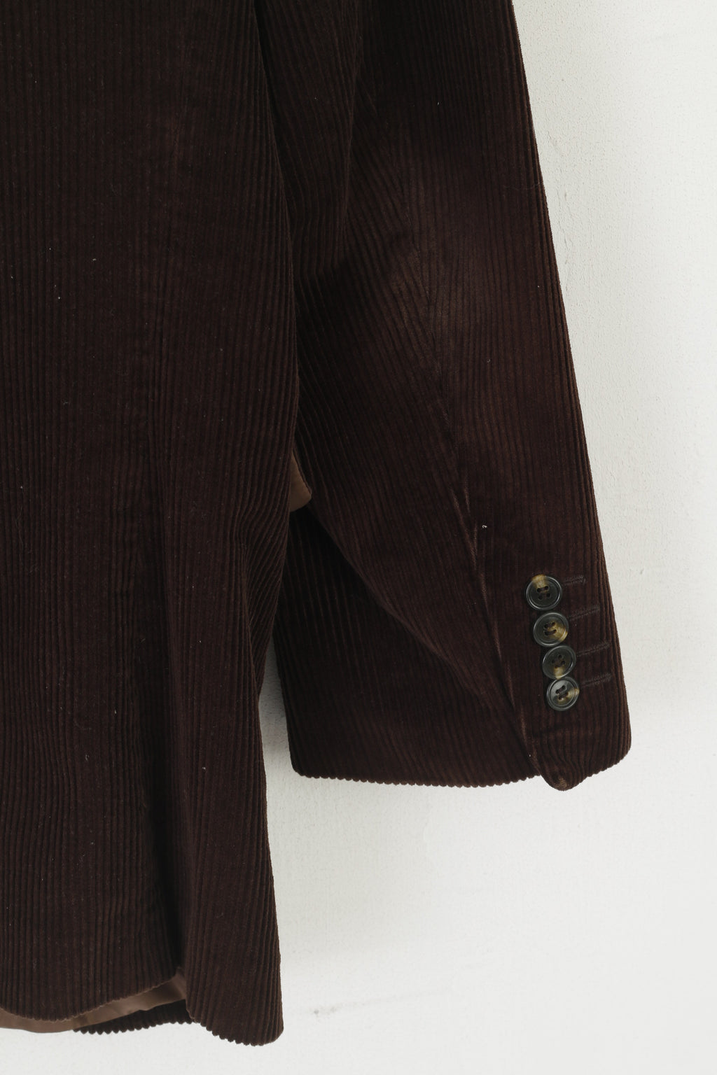 Renzo Cavalli Uomo 38 Blazer Giacca monopetto vintage in cotone di velluto a coste marrone