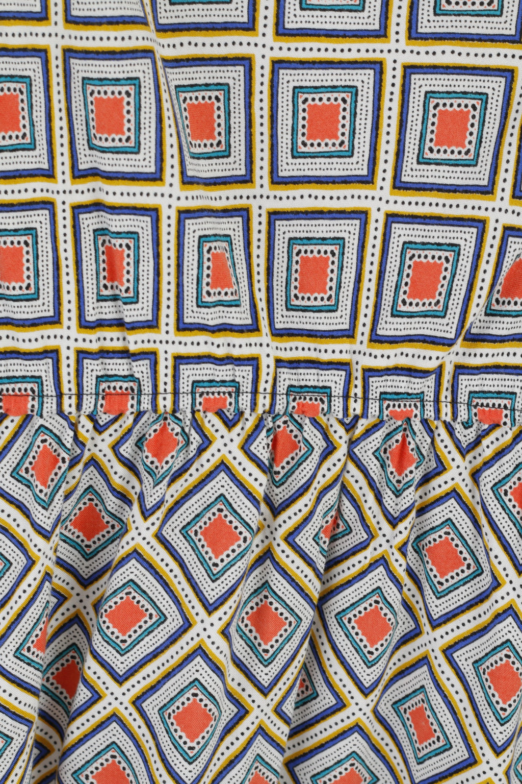 Tu Womens 12 Midi Dress Blue Geometry 100% Viscose Soft Summer