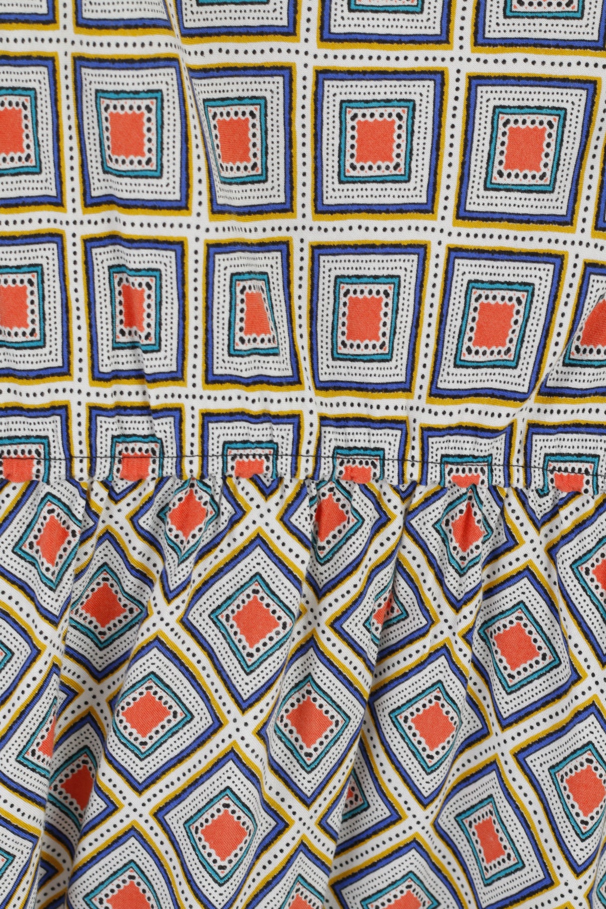 Tu Womens 12 Midi Dress Blue Geometry 100% Viscose Soft Summer