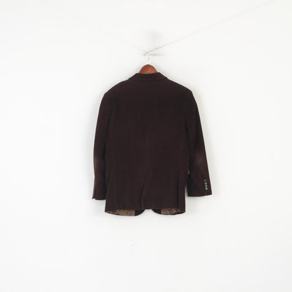 Renzo Cavalli Men 38 Blazer Brown Corduroy Cotton Vintage Single Breasted Jacket
