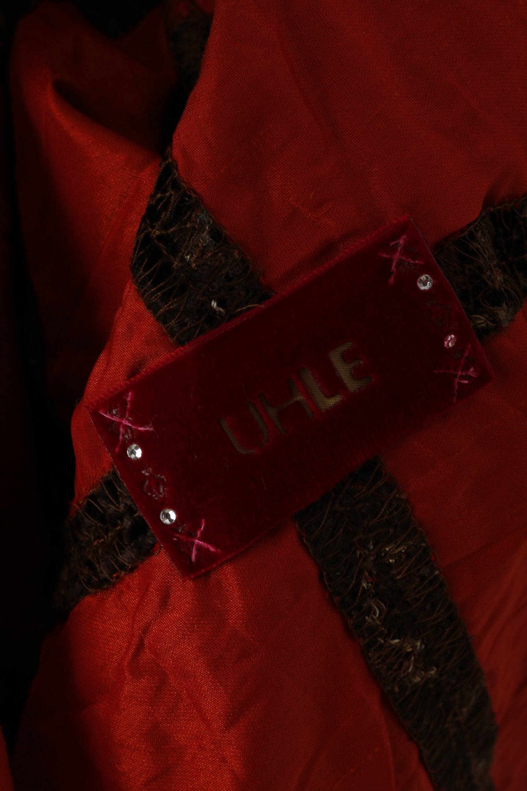 UHLE Camicia casual da donna 44 L Top a maniche lunghe in viscosa lucida vintage marrone