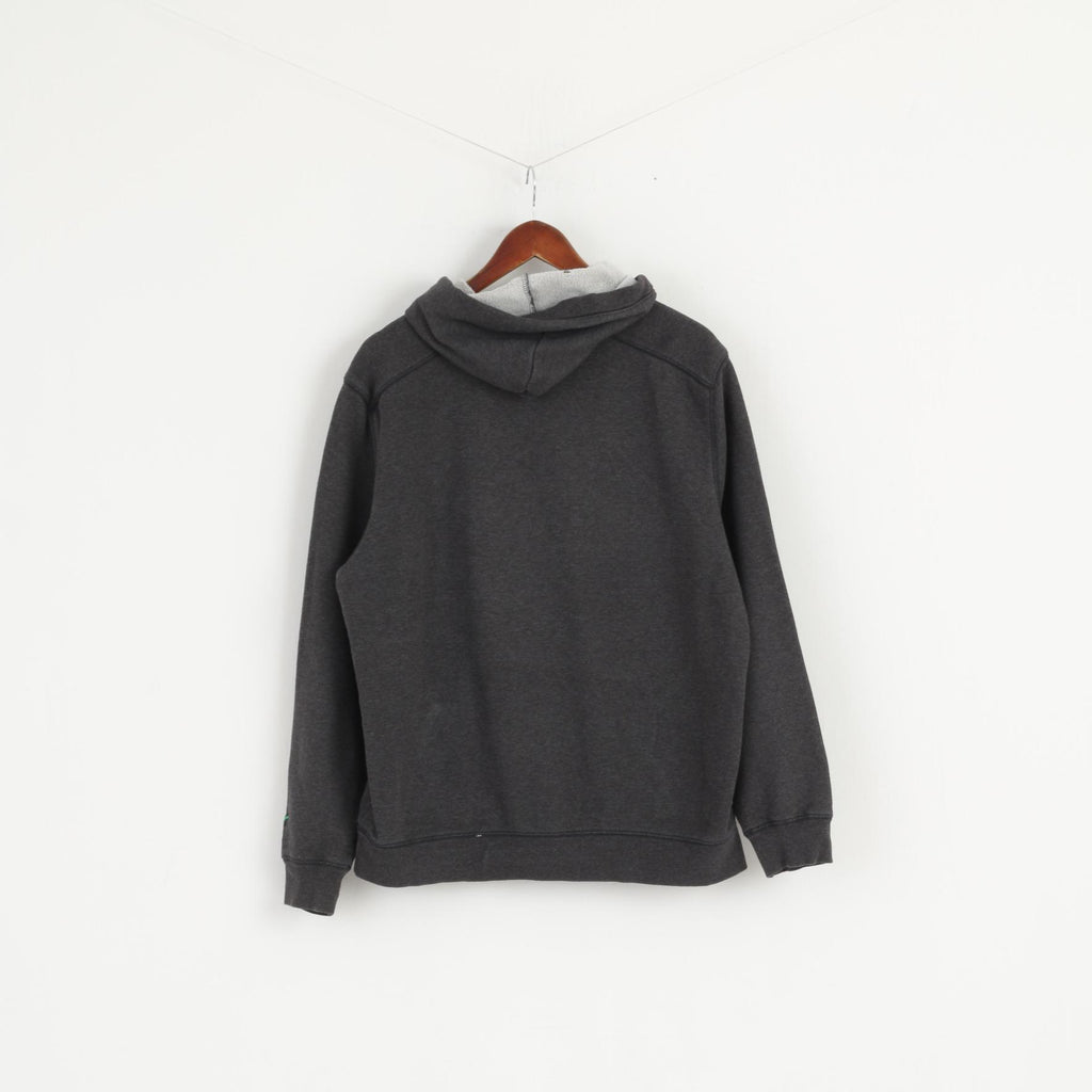 Felpa Puma da uomo L (M) grigio scuro con cappuccio in cotone sportivo con logo grande