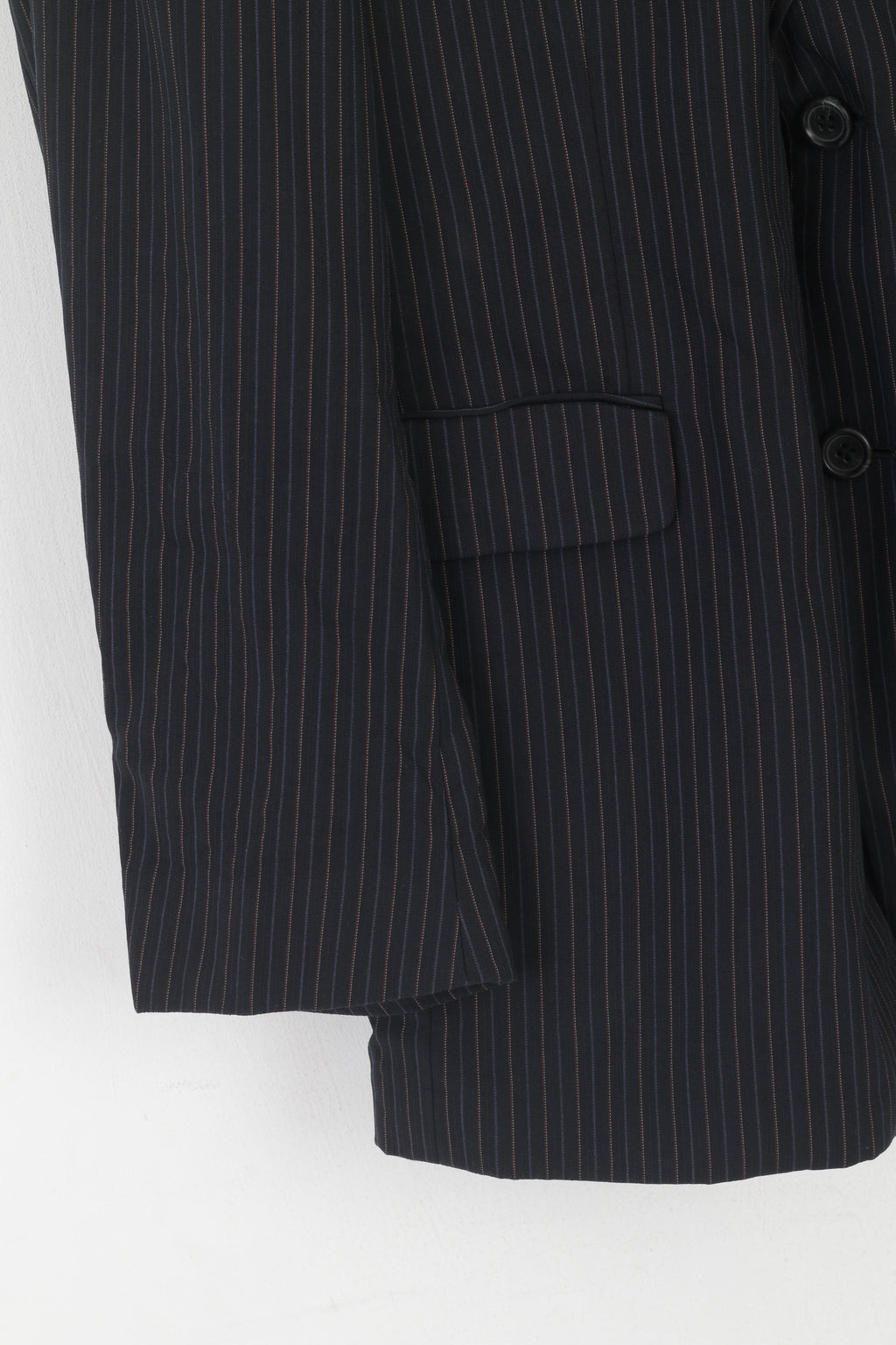 Strellson Men 42 Blazer Navy Striped Business Class Premium Line Giacca monopetto