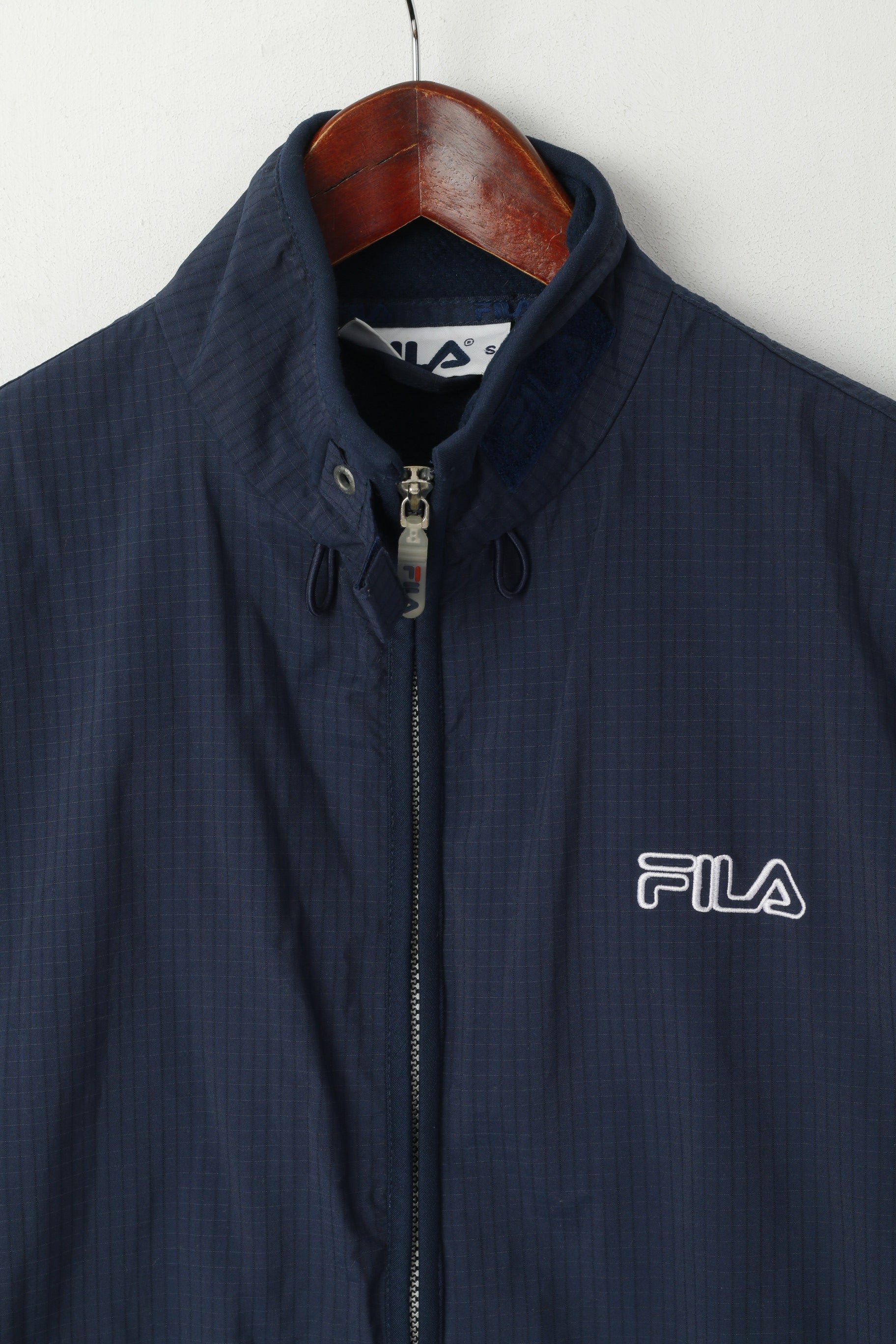 Fila Men S Waistcoat Navy Sport Zip Up Nylon Vest Outdoor Sleeveless Top
