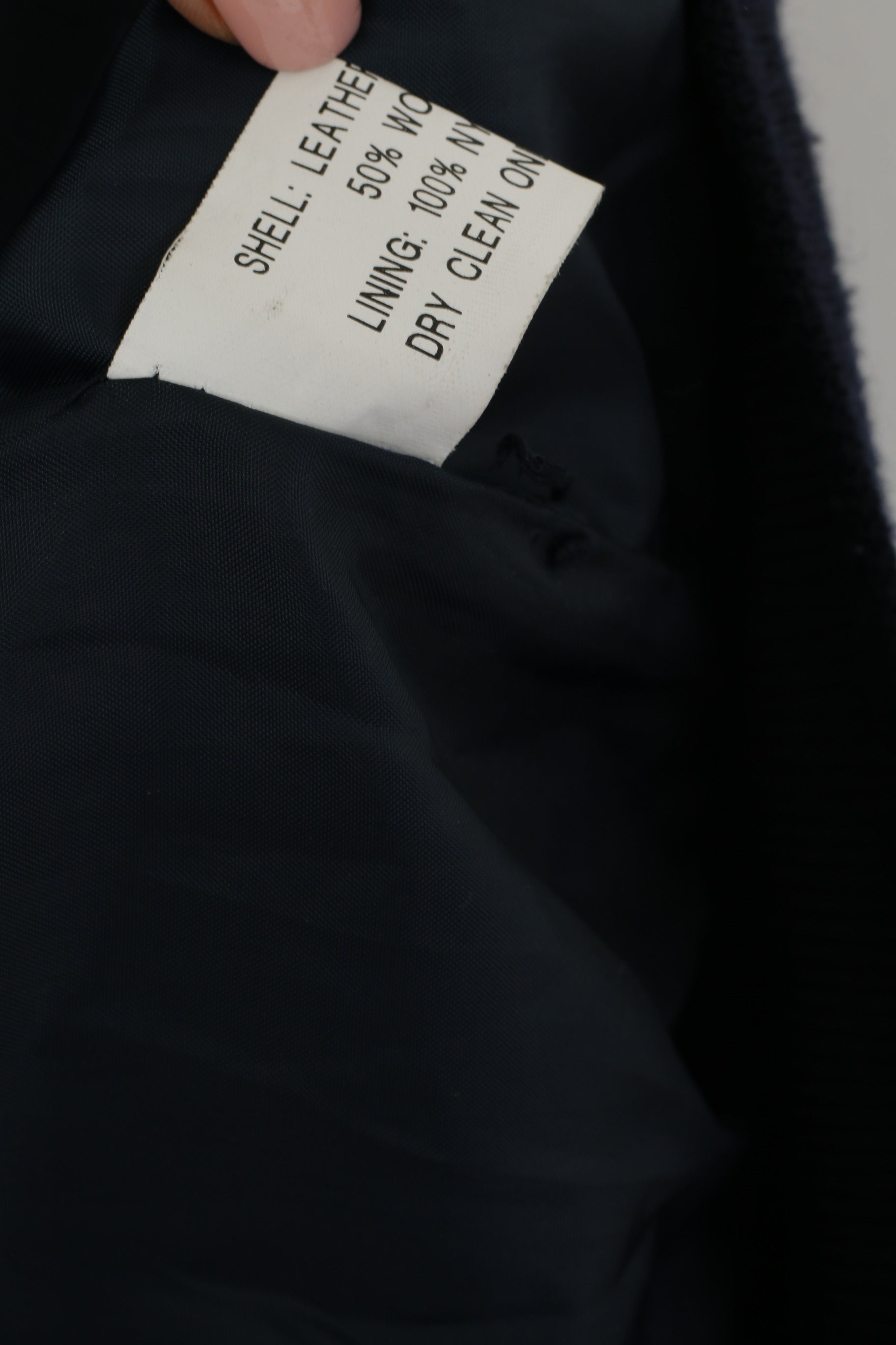Elkjaer Men 54 XL Button Front Cardigan Navy Leather Wool Blend Vintage Sweater