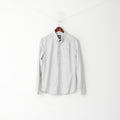 G-Star Raw Men L (M) Casual Shirt Grey Striped Cotton Empire Long Sleeve Top