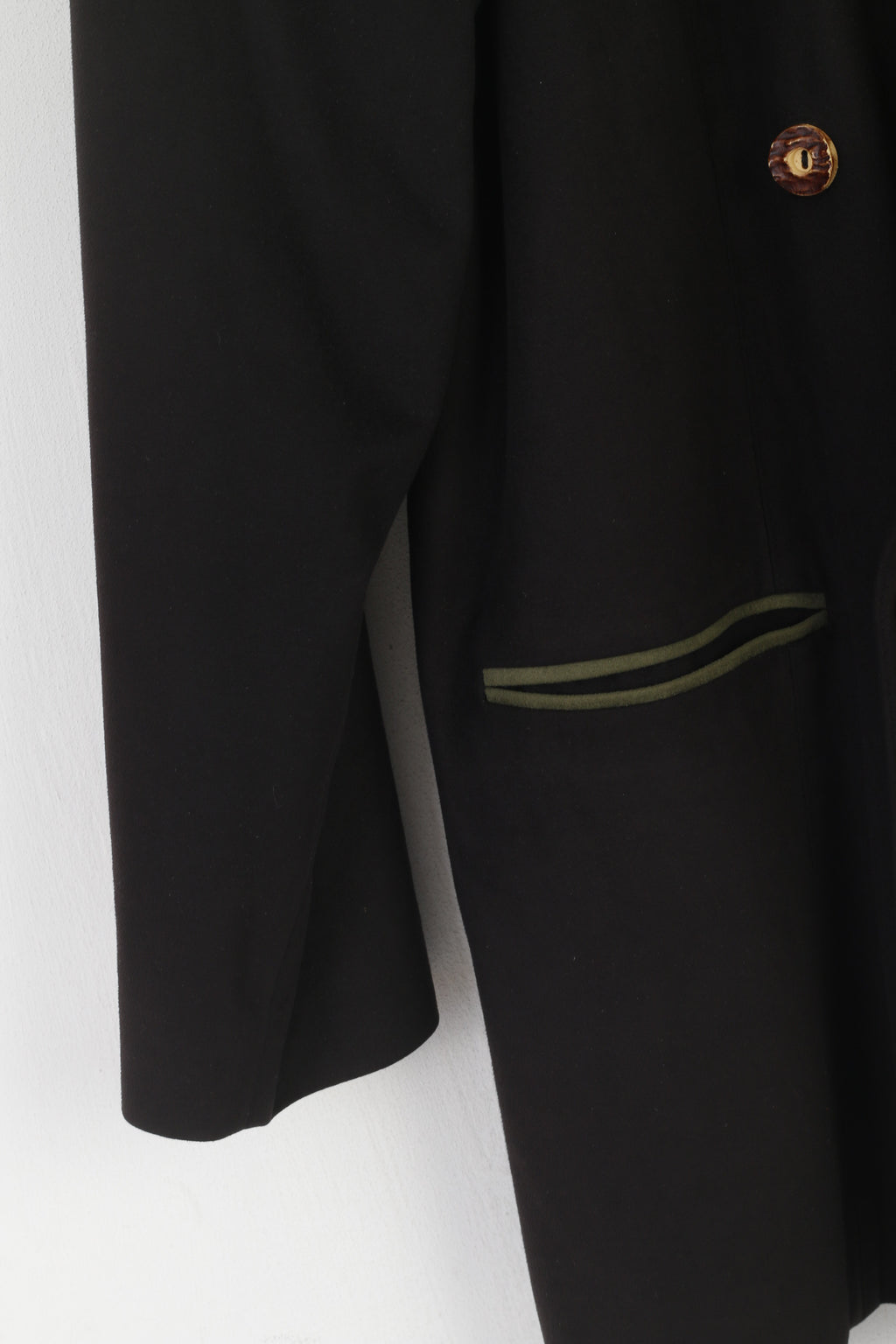 Fordan Men 44 Jacket Black Soft Vintage West Germany Double Breasted Tyrol Blazer