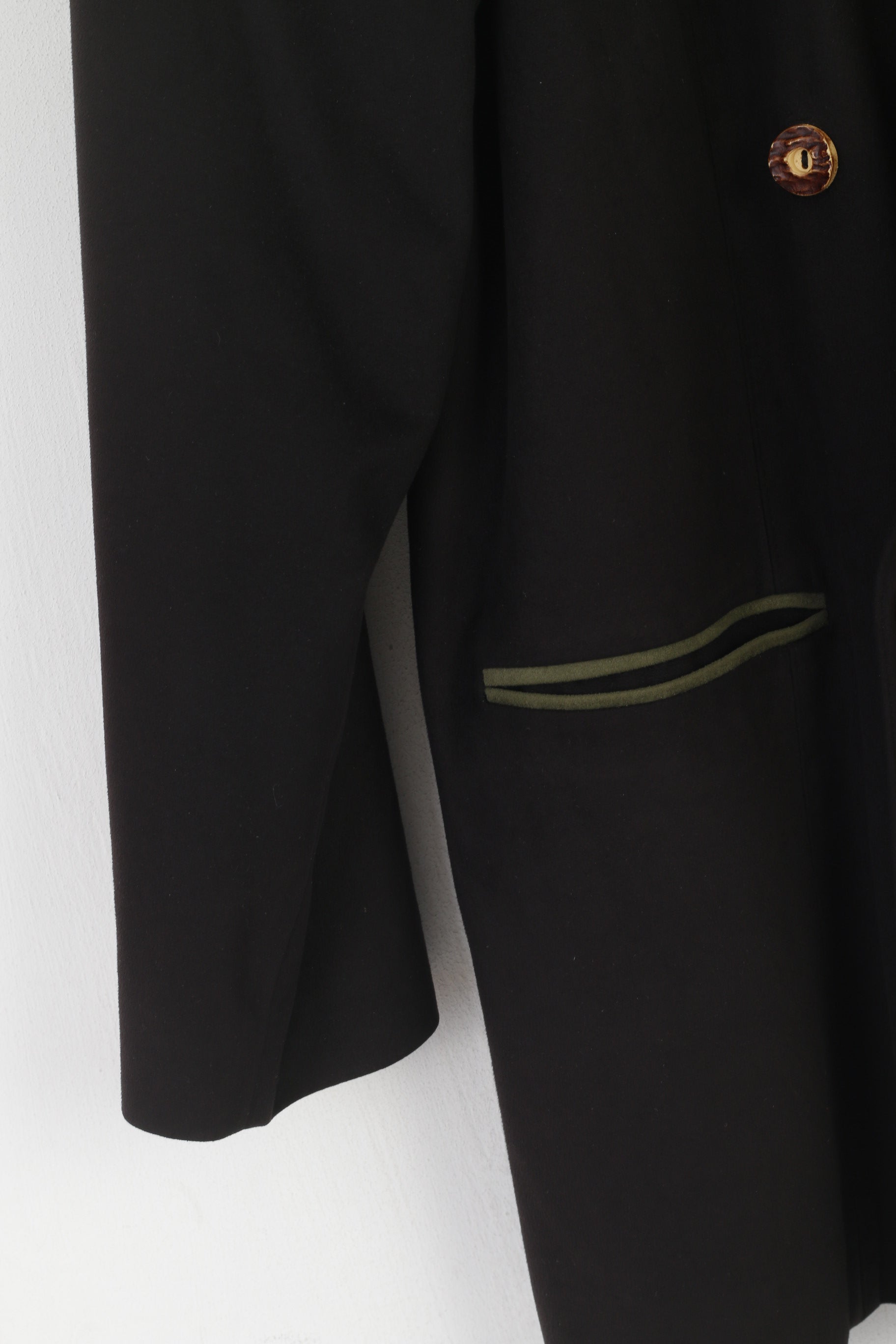 Fordan Men 44 Jacket Black Soft Vintage West Germany Double Breasted Tyrol Blazer
