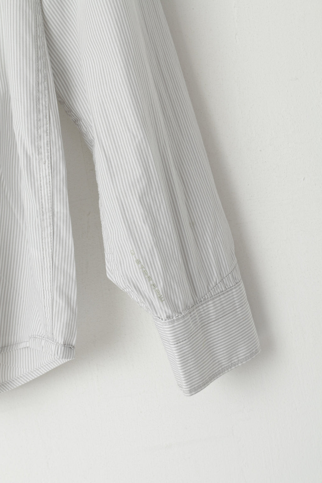 G-Star Raw Men L (M) Casual Shirt Grey Striped Cotton Empire Long Sleeve Top