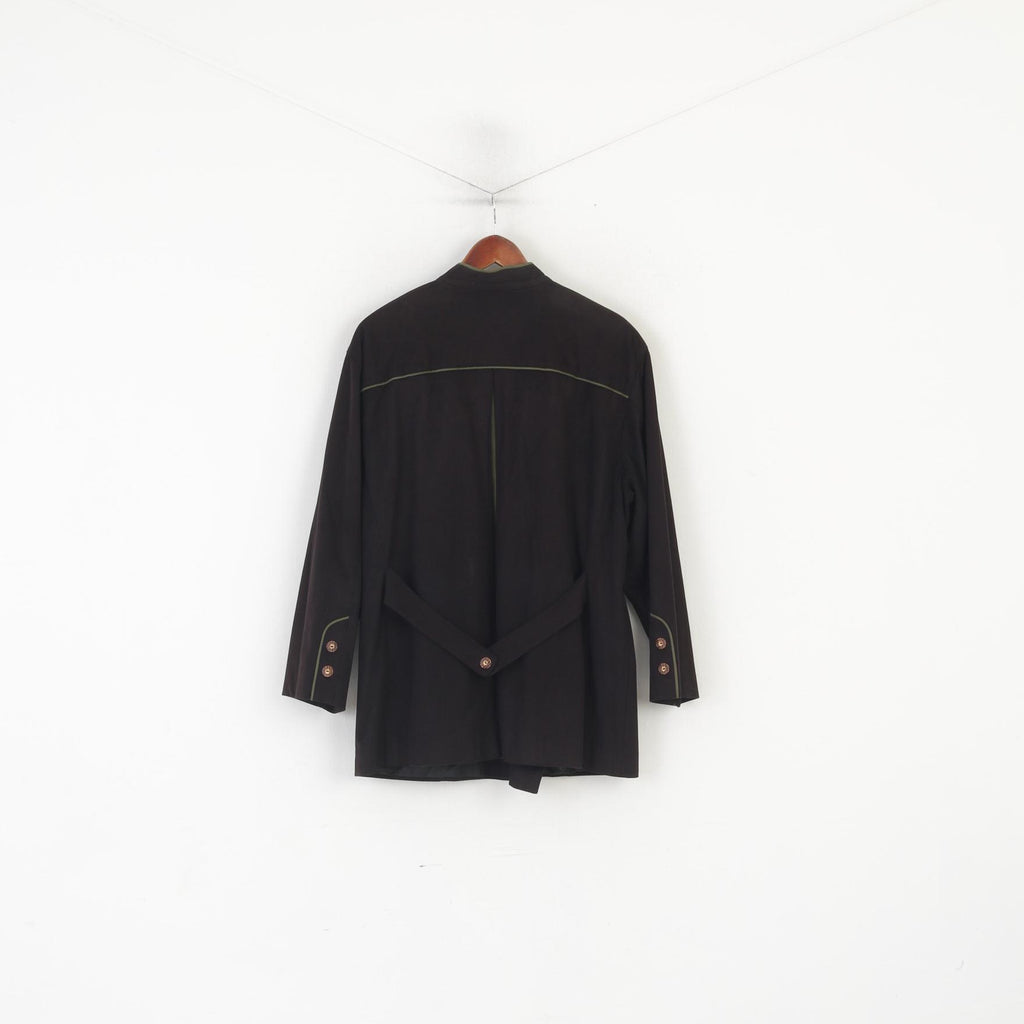 Fordan Men 44 Jacket Black Soft Vintage West Germany Double Breasted Tyrol Blazer