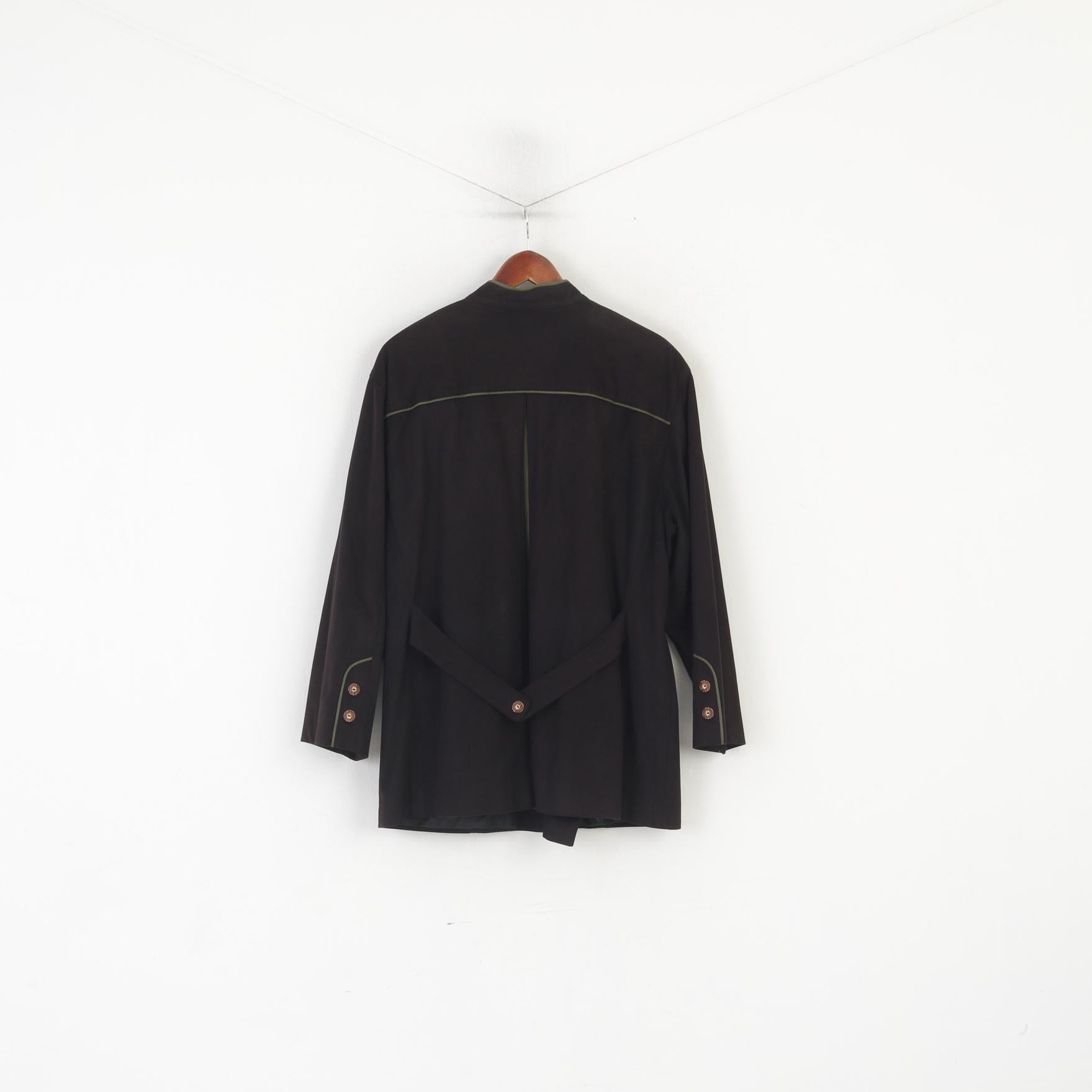 Fordan Men 44 Jacket Black Soft Vintage West Germany Double Breasted Tyrol Blazer