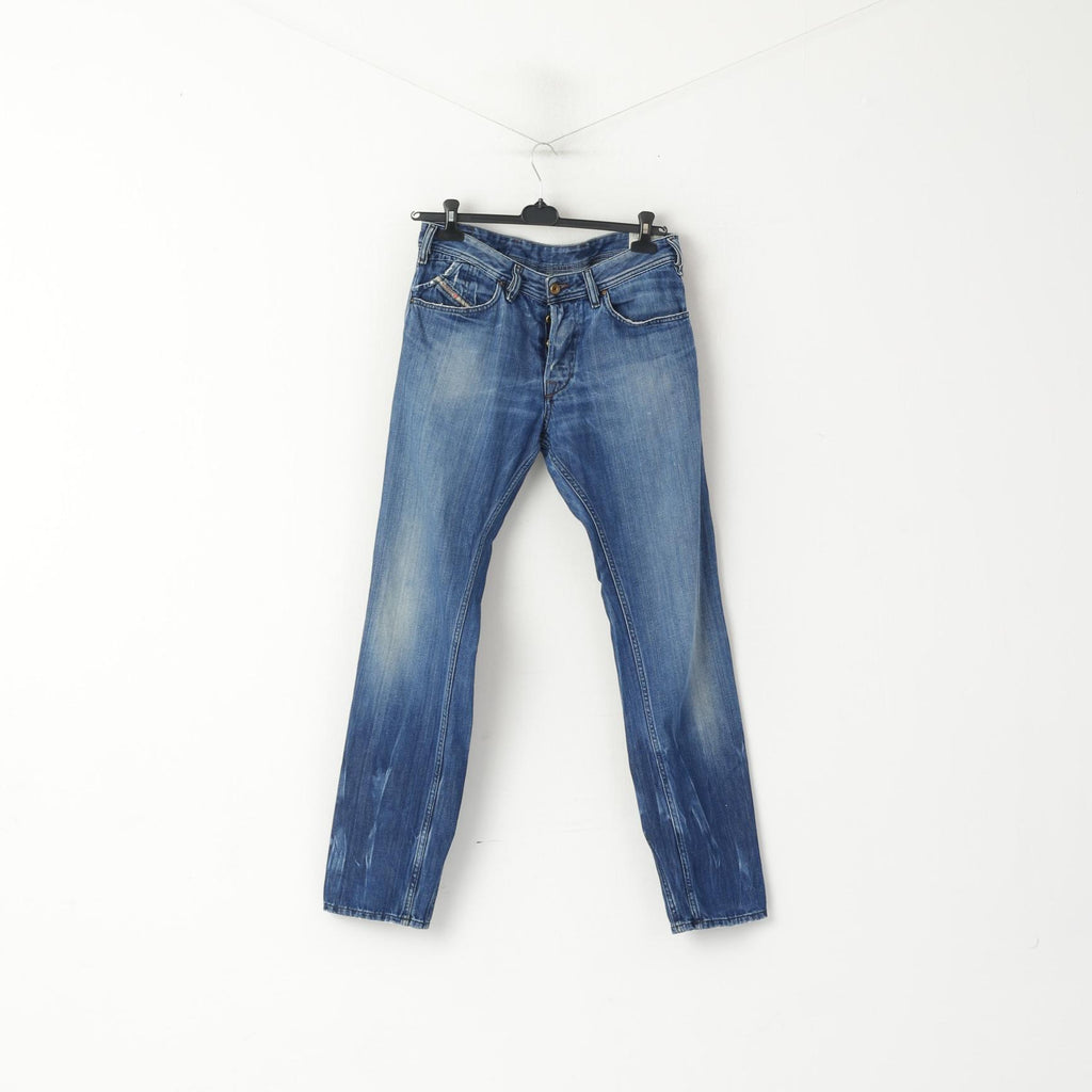 Diesel Industry Kander Pantalon Homme 32 Bleu Denim Coton Fabriqué en Italie Pantalon