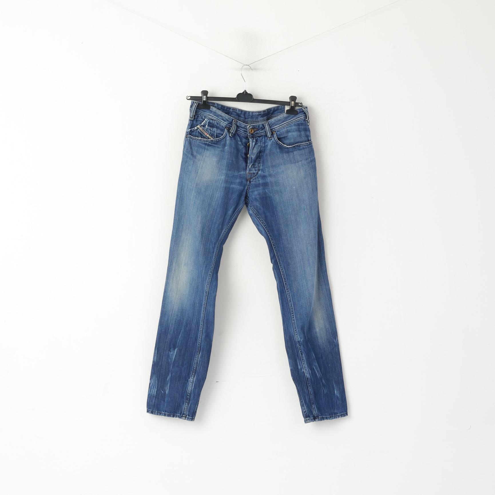 Diesel Industry Kander Pantalon Homme 32 Bleu Denim Coton Fabriqué en Italie Pantalon