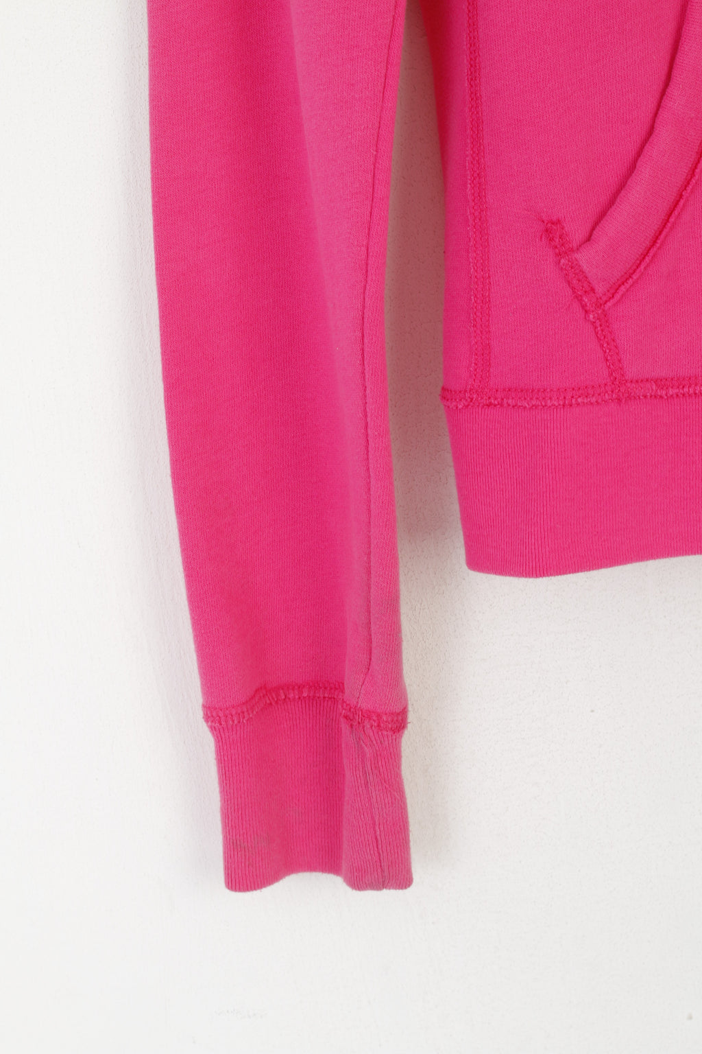 Hollister Women S Sweatshirt Pink Cotton Emroidered Hooded Full Zip Top