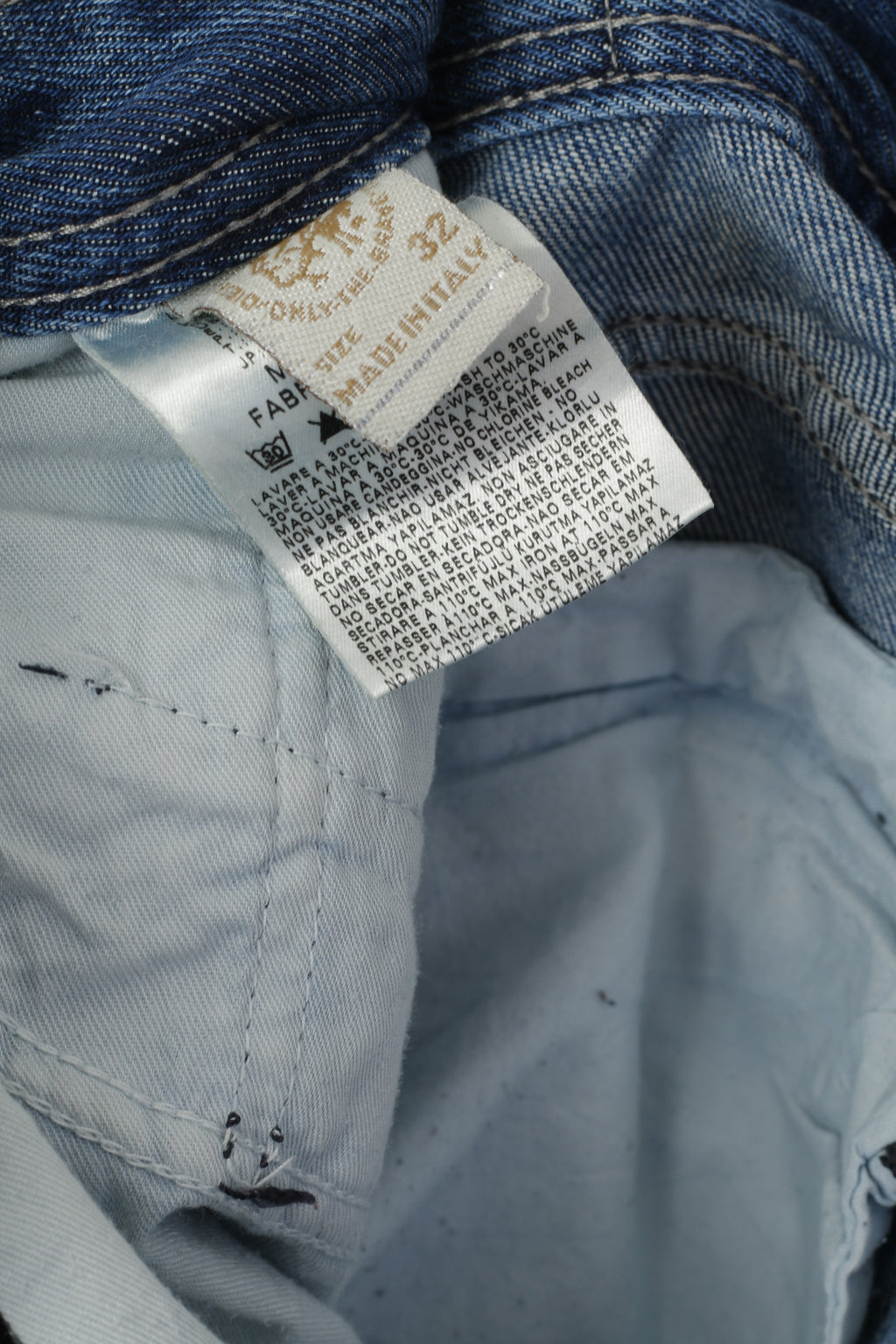 Diesel Industry Kander Pantalon Homme 32 Bleu Denim Coton Fabriqué en Italie Pantalon