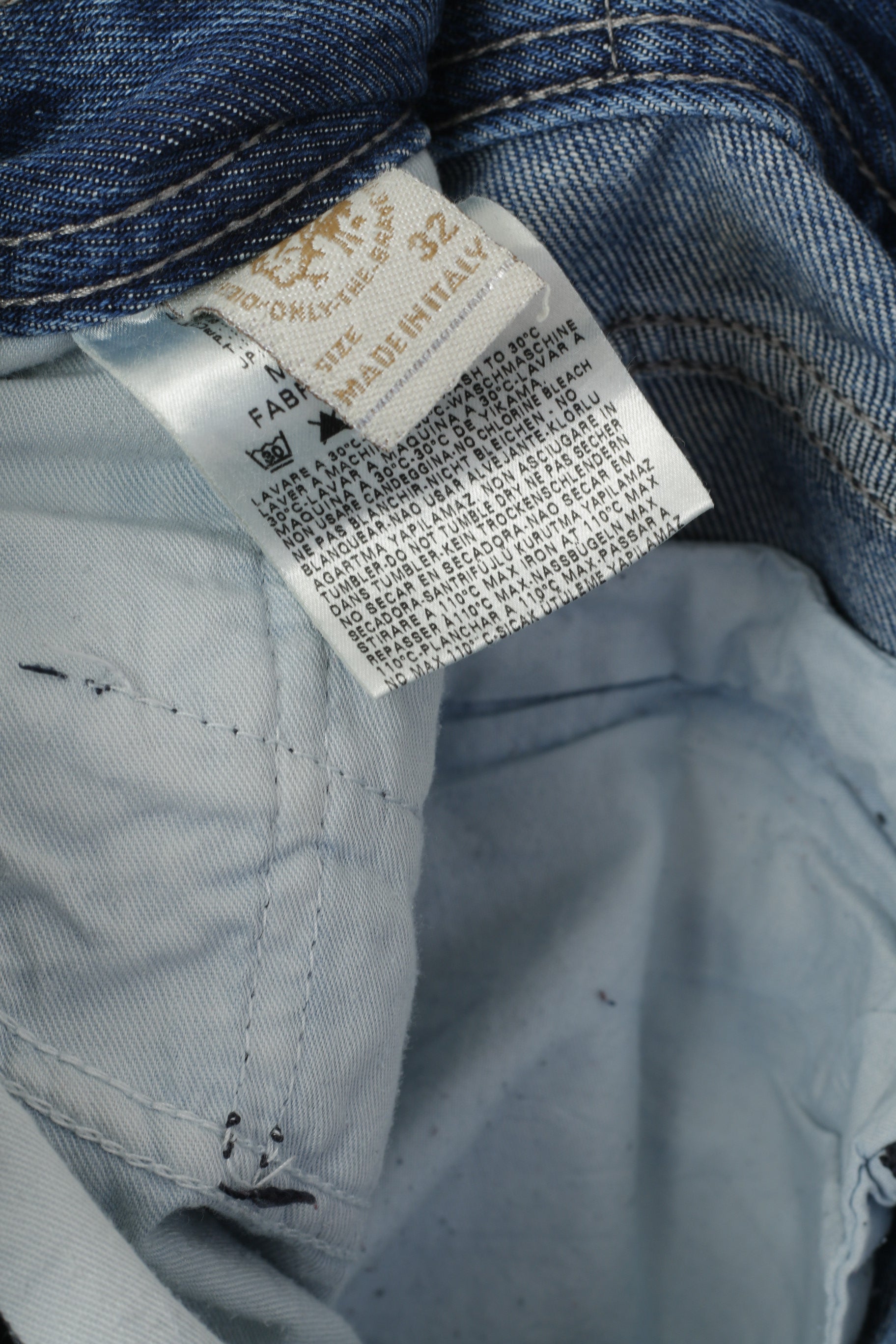 Diesel Industry Kander Pantalon Homme 32 Bleu Denim Coton Fabriqué en Italie Pantalon