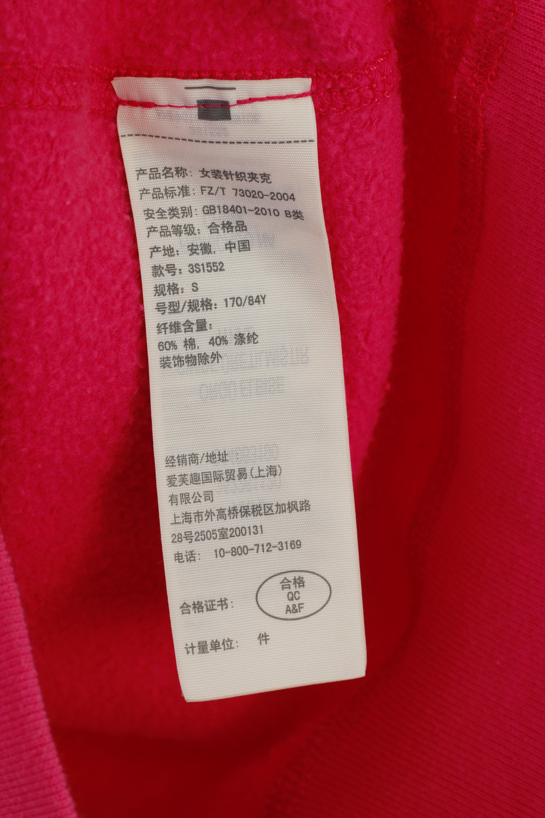 Felpa Hollister da donna, in cotone rosa, ricamato, con cappuccio, zip intera