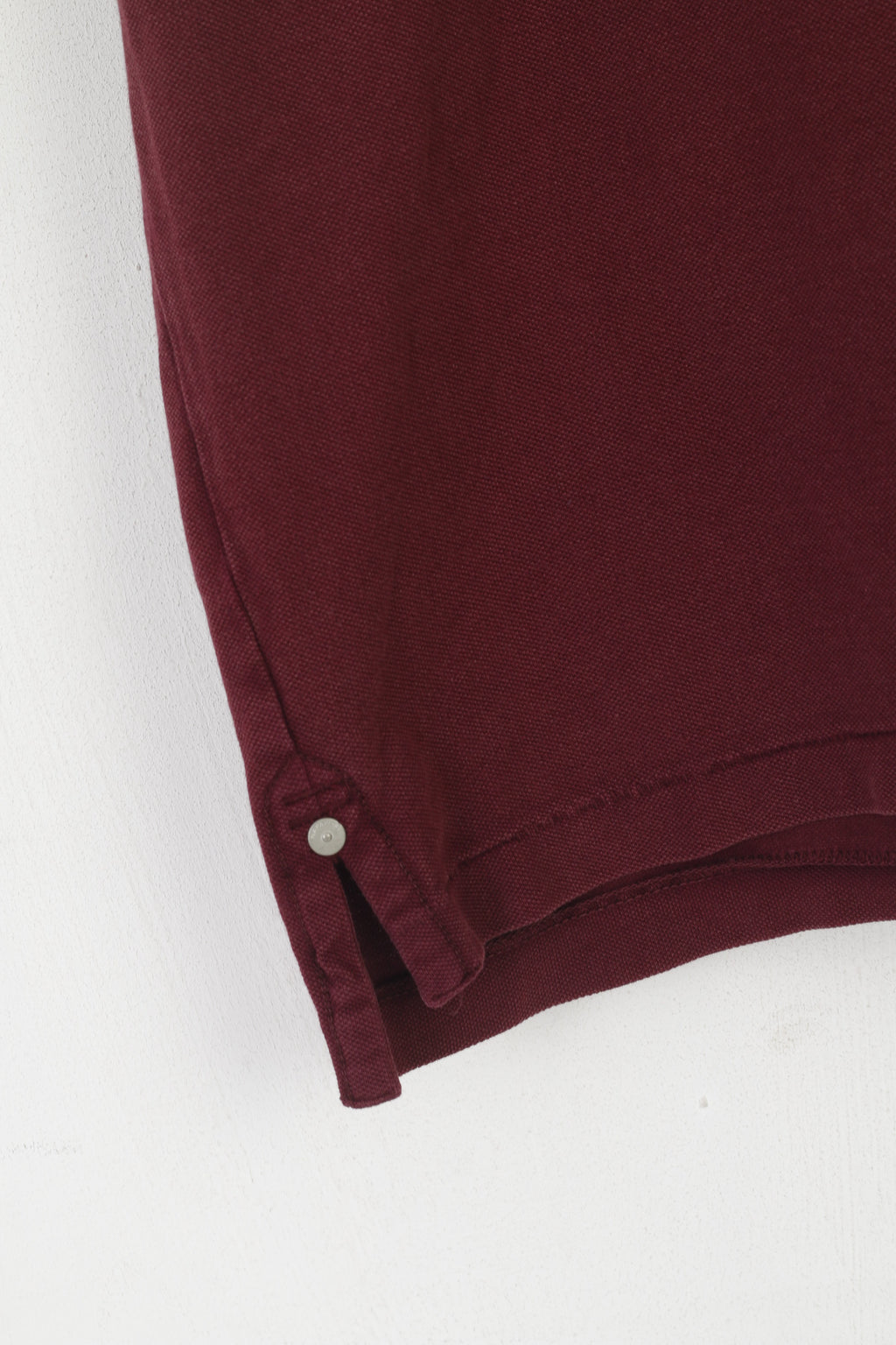 Napapijri Men L Polo Shirt Burgundy Cotton Detailed Buttons Classic Uniform Top