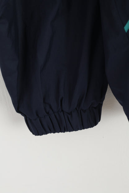 Adidas Hommes 54 XL Veste Pull Bleu Zip Neck Bomber Activewear Retro Top