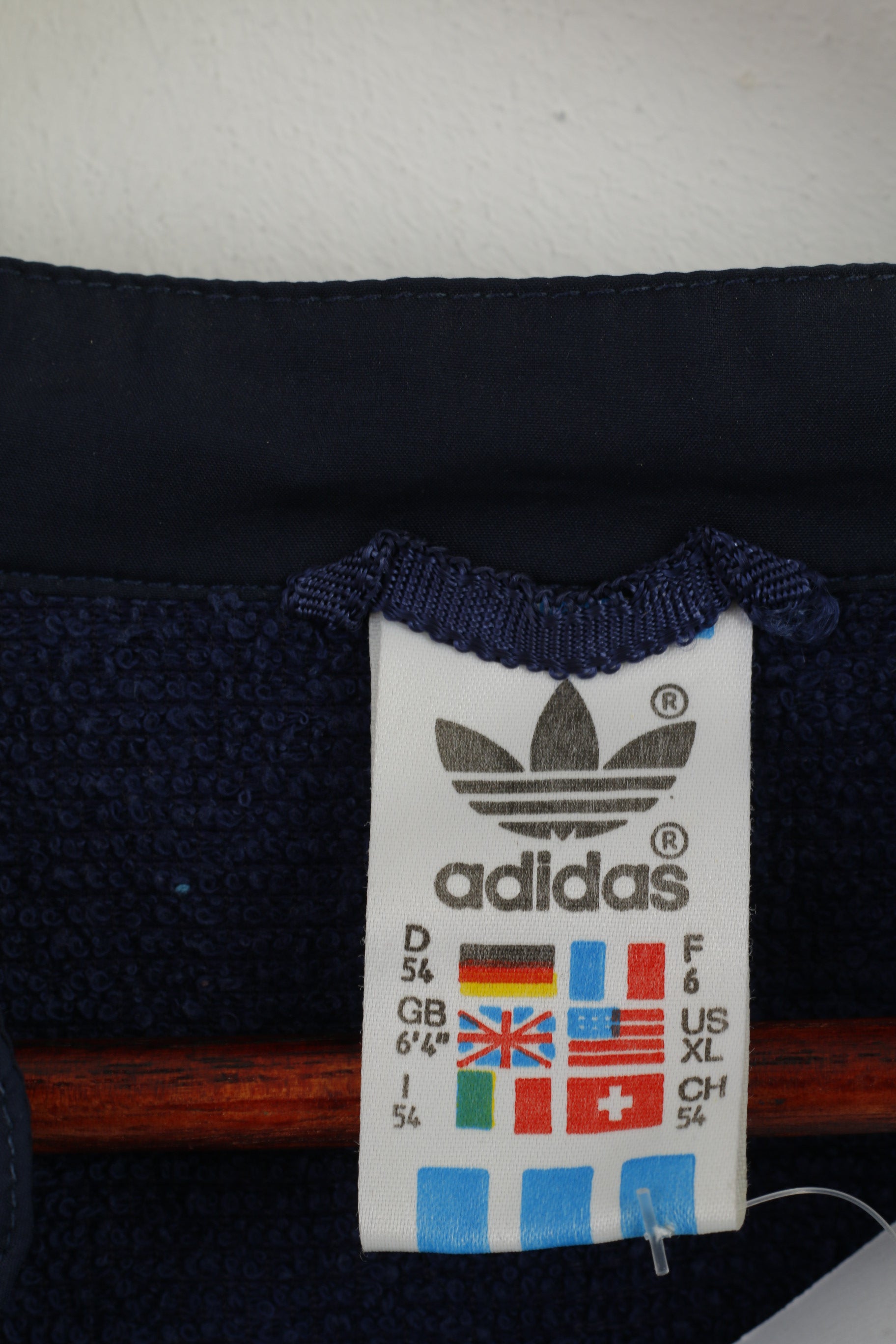 Adidas Men 54 XL Jacket Pullover Blue Zip Neck  Bomber Activewear Retro Top