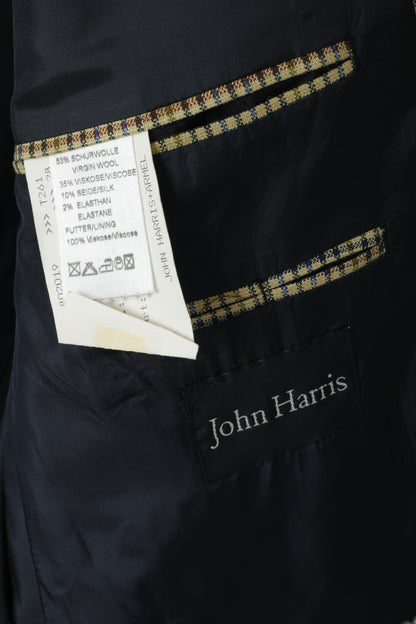 John Harris Uomo 28 46 Blazer Beige Giacca in lana e seta vintage anni '90 elasticizzata