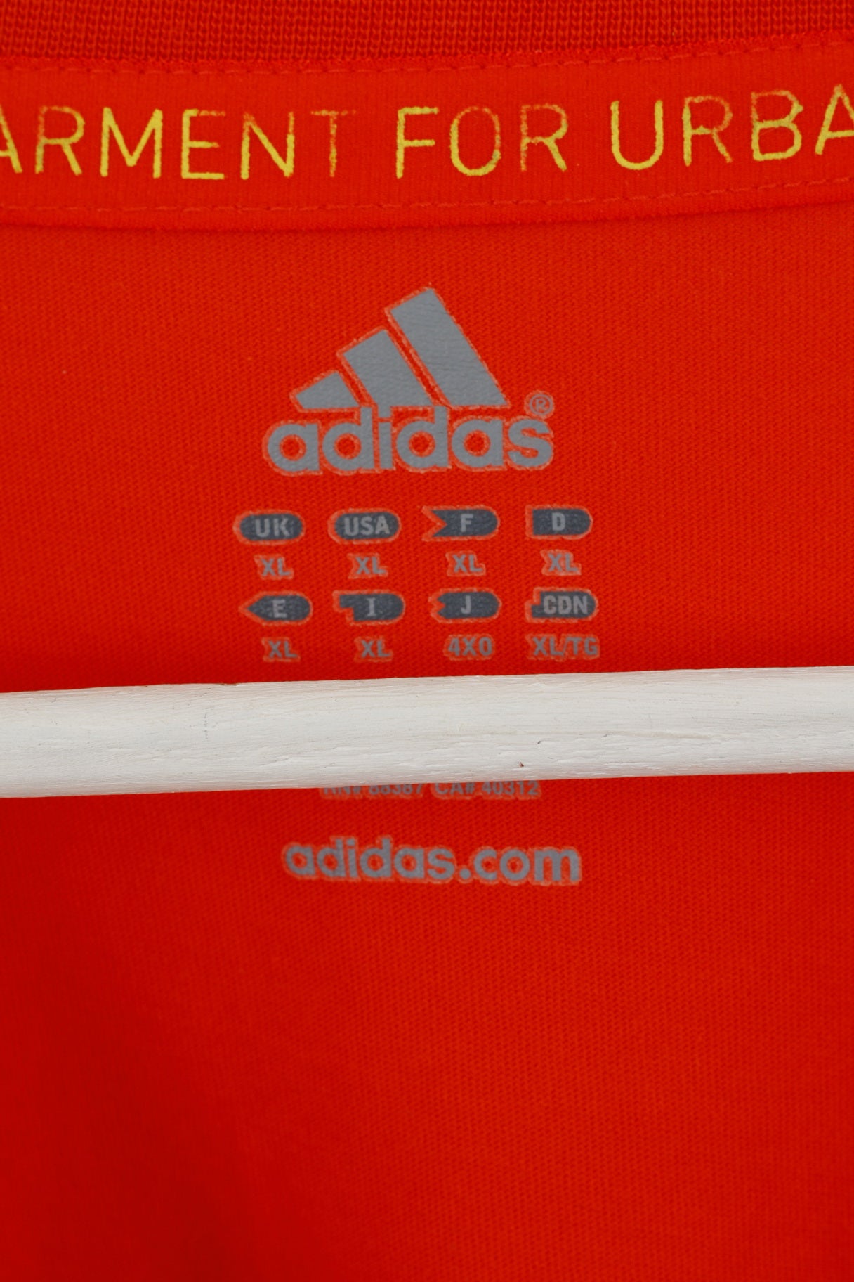 Adidas Mens XL T-Shirt Orange 100% Cotton Active You Can Run Top