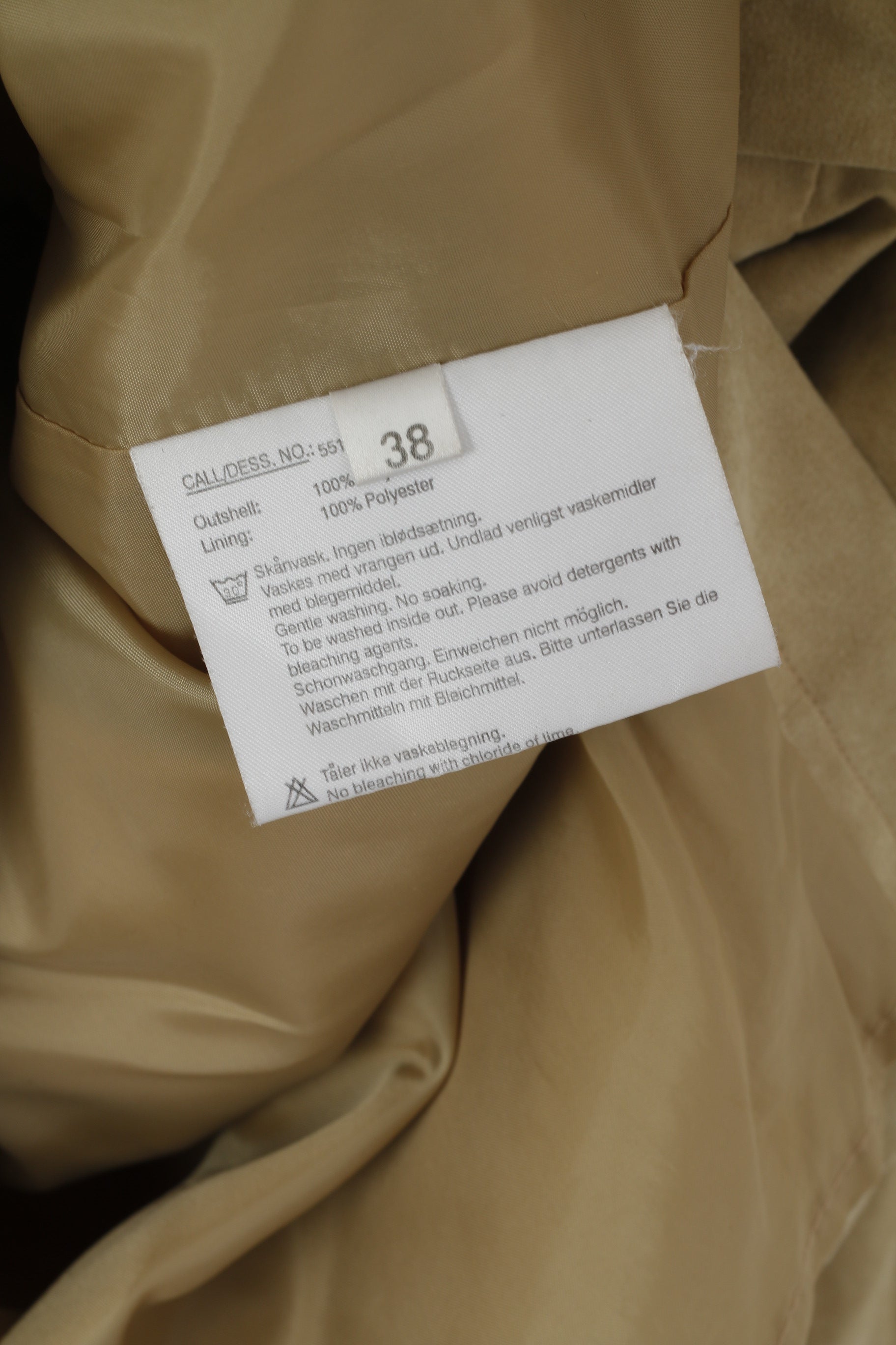 Nitusch Femmes 38 M Manteau Beige Boho Fermeture Éclair Complète Rétro Épaulettes Haut Léger