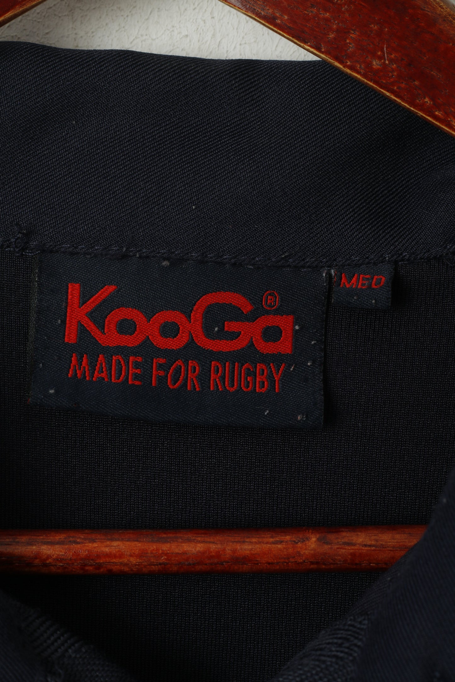 KooGa Men M Polo Shirt Navy Rugby England Sportswear Short Sleeve Top