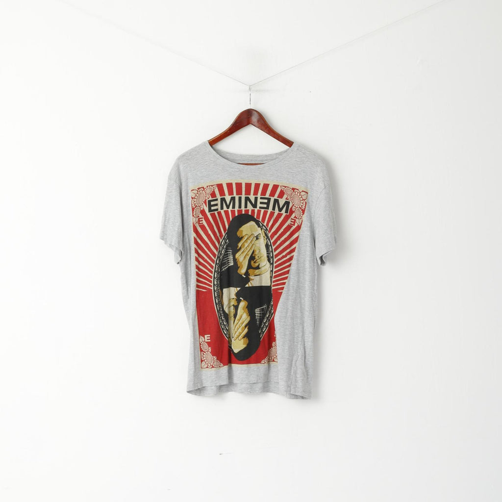 Cedar Wood State Men XL T-Shirt Grey Cotton Eminem Graphic Rapper Top